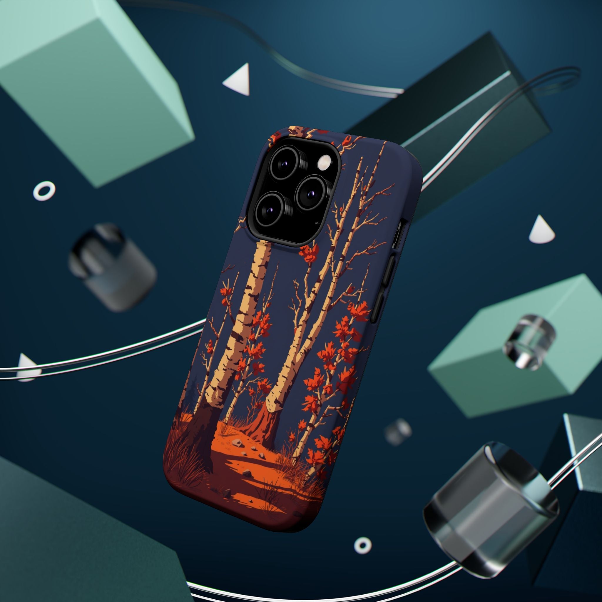 iPhone Birch Grove Pixel Art -Bit Bold Modern Everyday Snap Case · iPhone Case