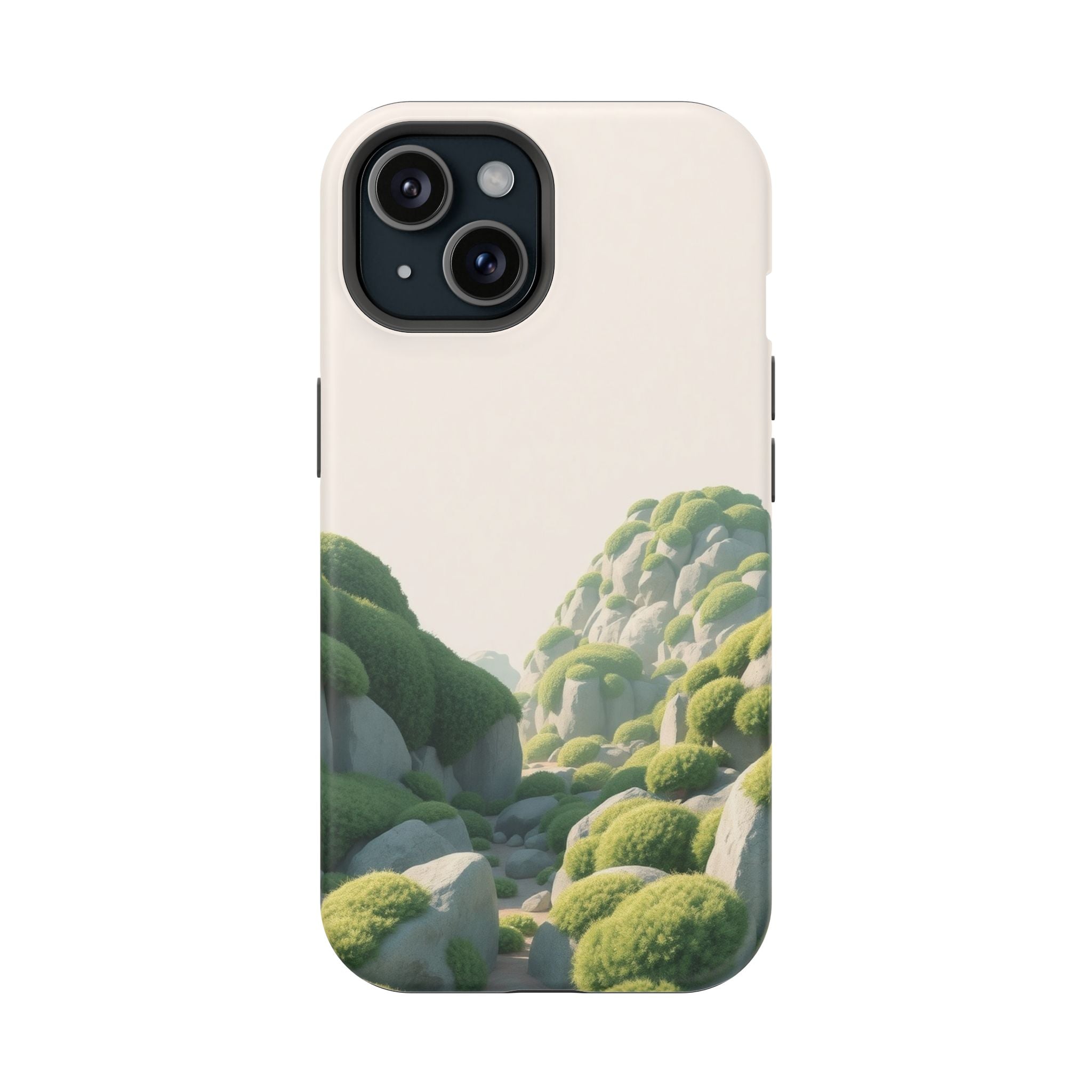 iPhone Moss Covered Rocks Bold Art 17 Slim Everyday Designer Case · iPhone Case