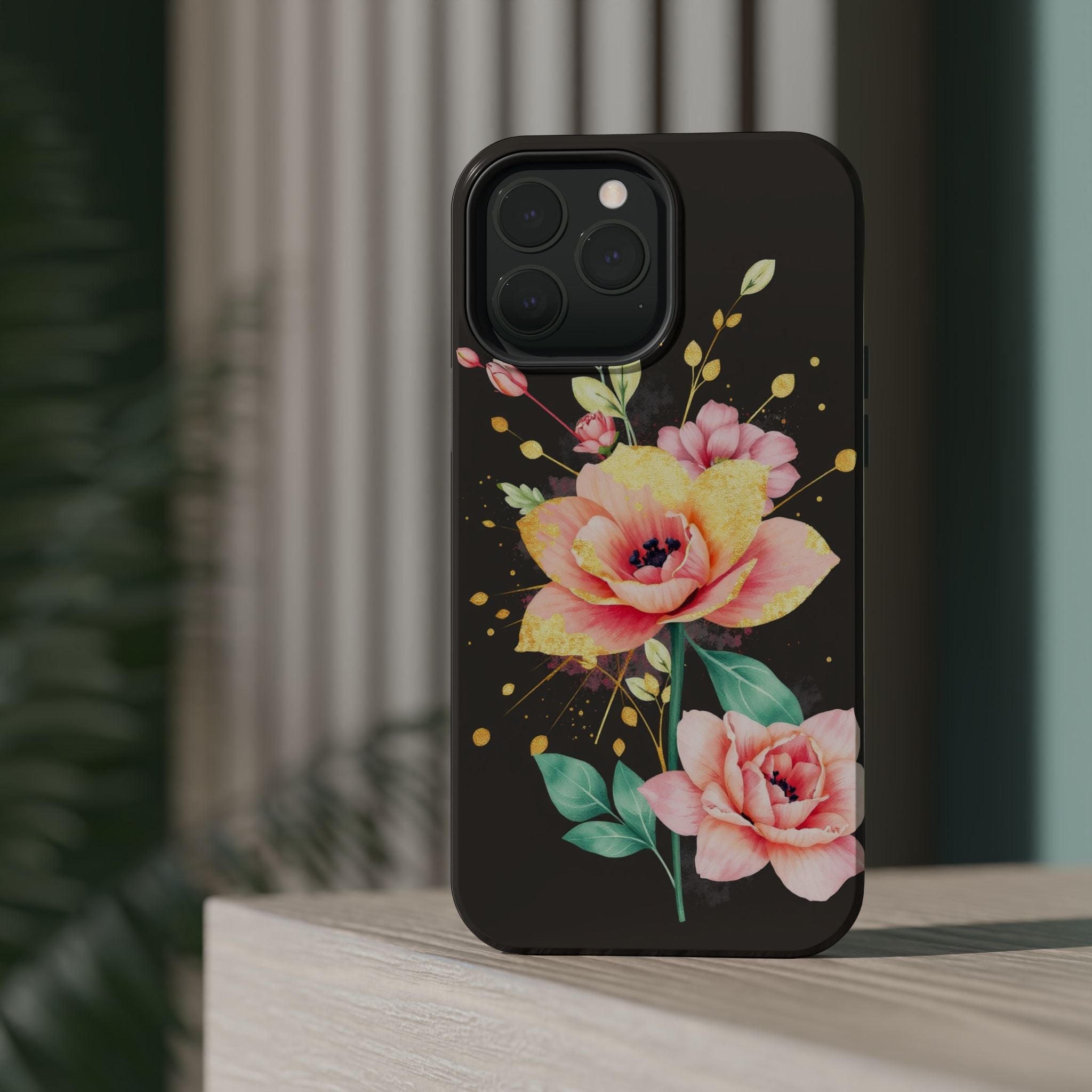 iPhone Earthy Floral Watercolor Splash Design Clean iPhone 14 Minimal · iPhone C