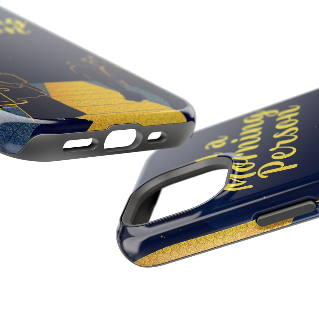 iPhone Midnight Blue And Silver Not a Morning Person Slim Snap Case · iPhone Cas