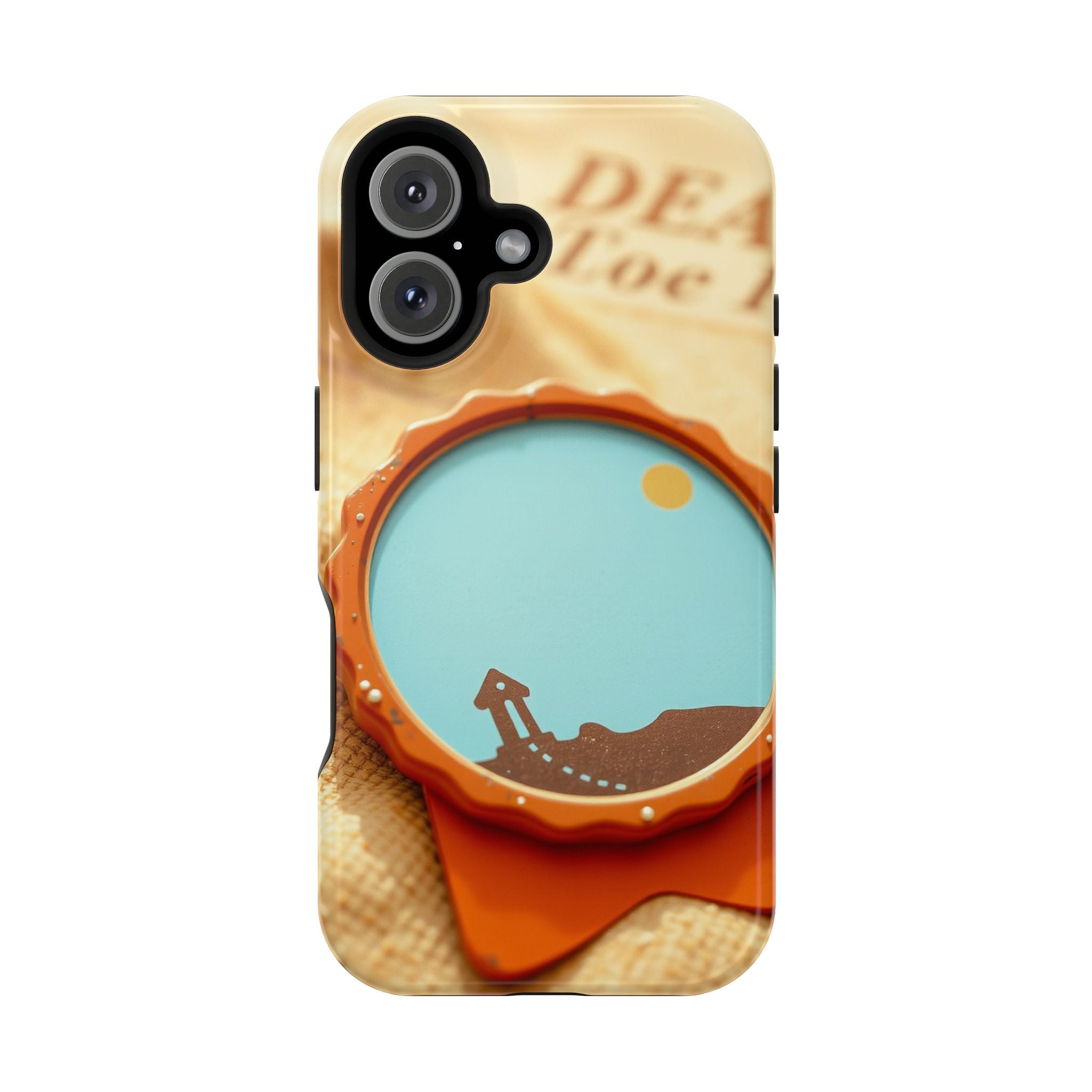 iPhone Burnt Orange And Sand Retro Travel Badge Soft Finish Everyday Case · iPho