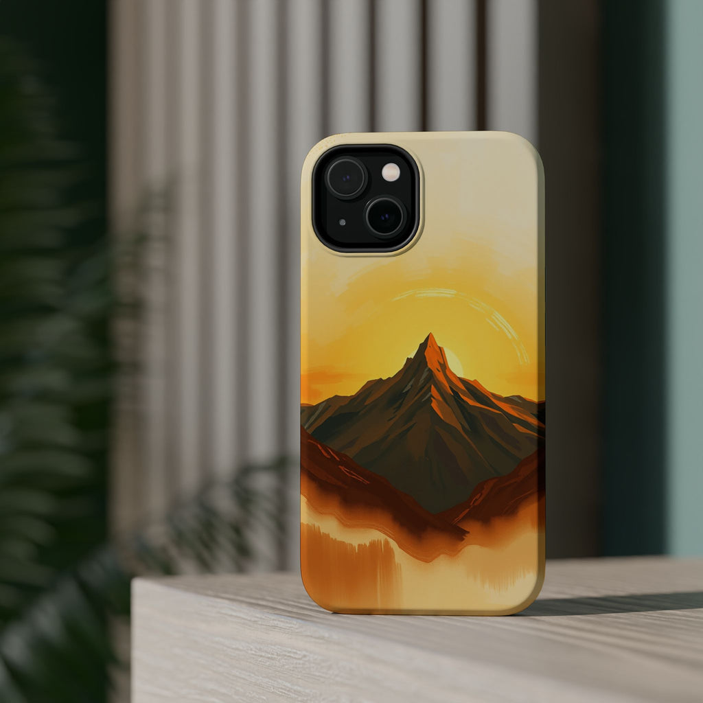 iPhone Mustard And Rust Mountain at Sunrise Slim iPhone Everyday · iPhone Case