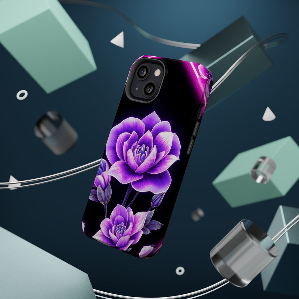 iPhone Floral Ombre Neon Cyberpunk Bold Modern Everyday Snap Case · iPhone Case