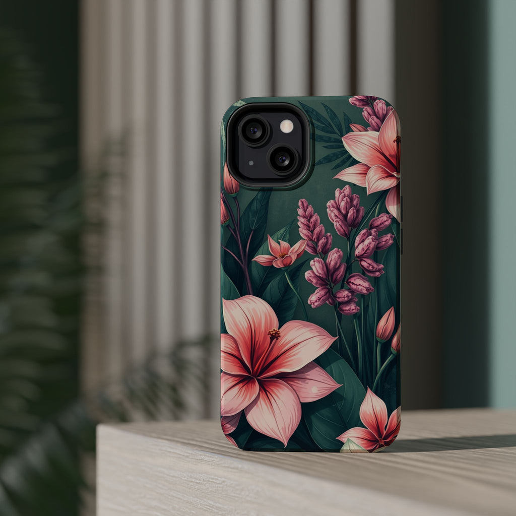 iPhone Mint And Blush Jungle Floral Slim Everyday Designer Case · iPhone Case