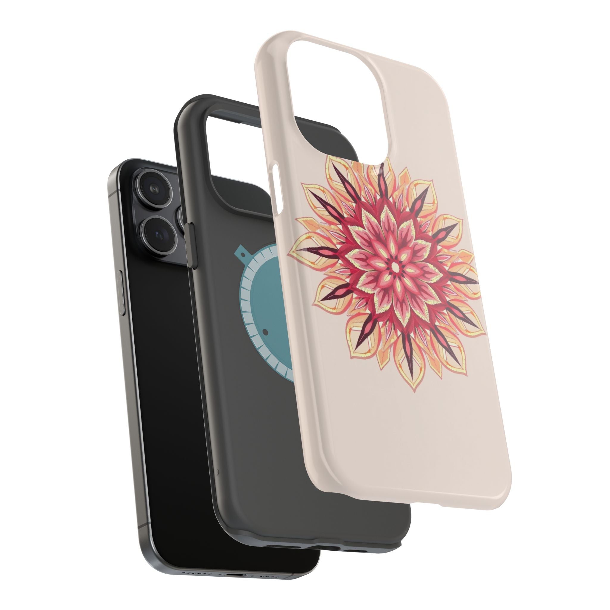 iPhone Floral Mandala Pixel Art -Bit Slim Everyday Designer Case · iPhone Case