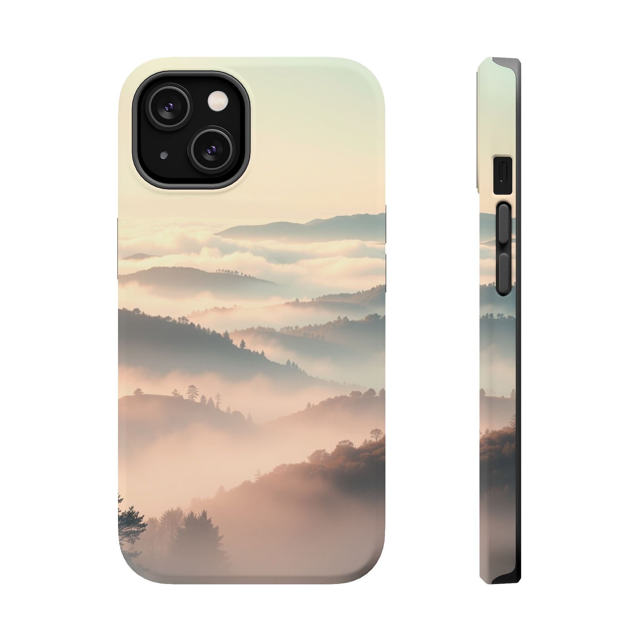 iPhone Mint And Blush Fog Rolling Over Hills Slim iPhone Everyday · iPhone Case