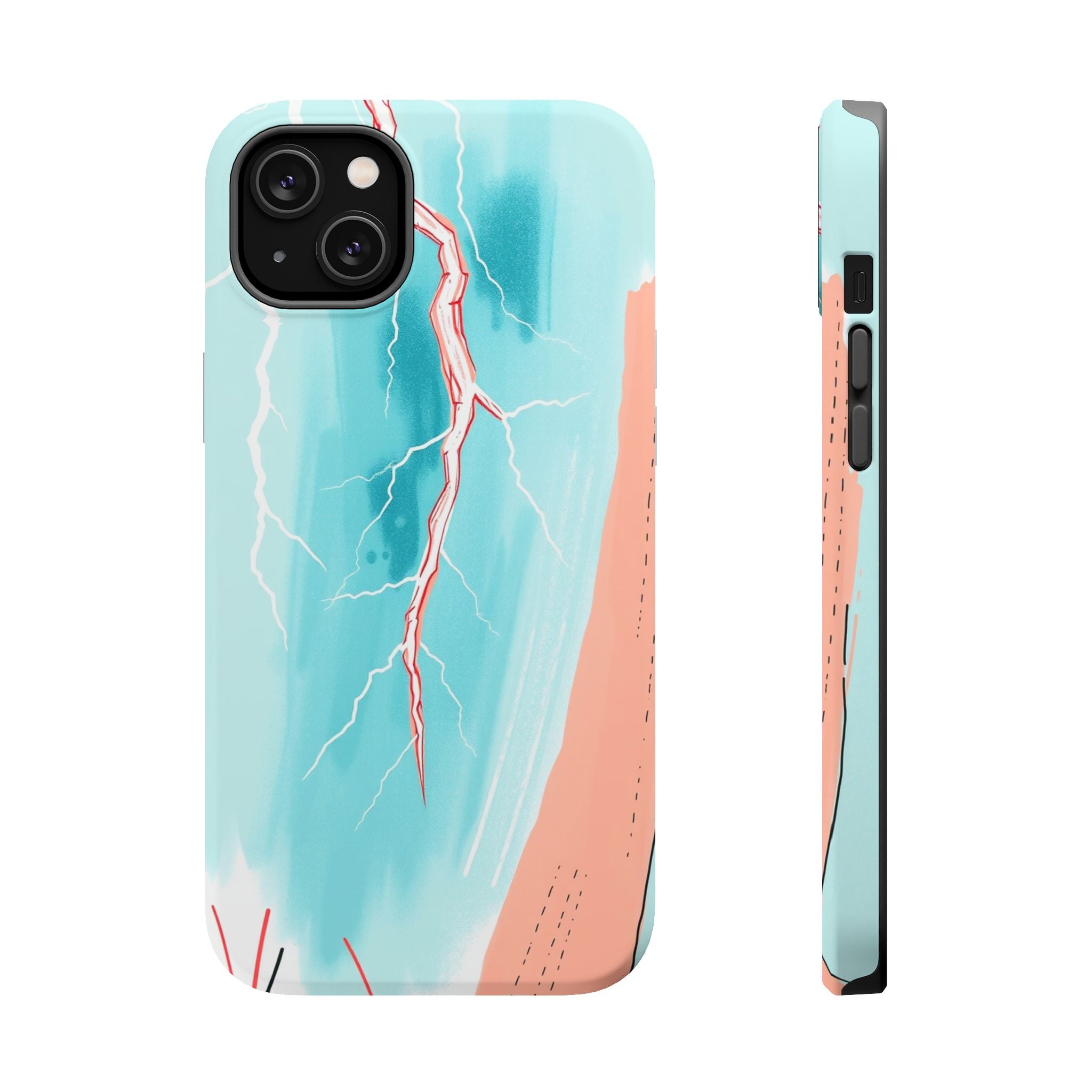 iPhone Teal And Coral Prairie Lightning Slim Everyday iPhone Designer · iPhone C