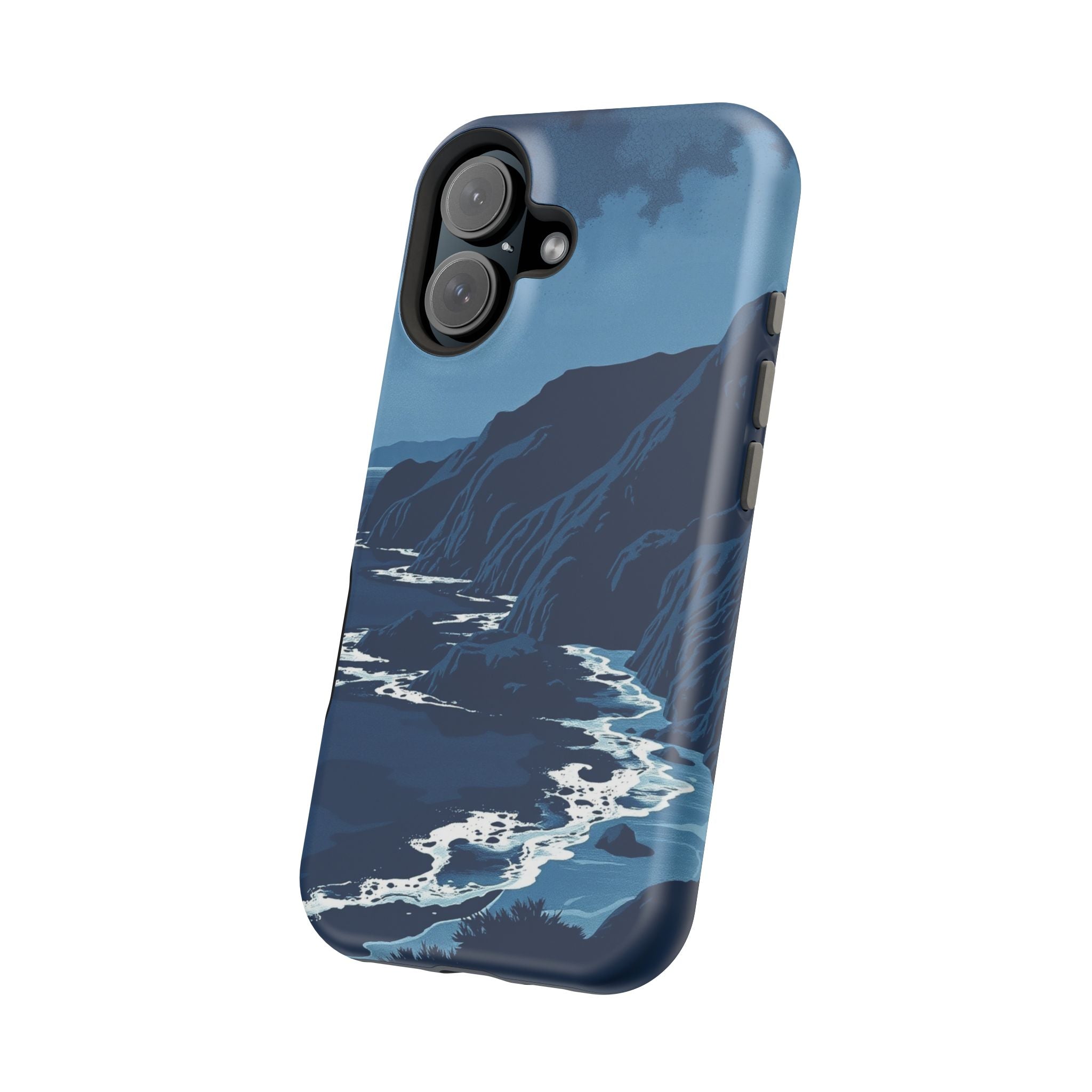 iPhone Midnight Blue And Silver Hibiscus Coast Carry Case Slim Snap Case · iPhon