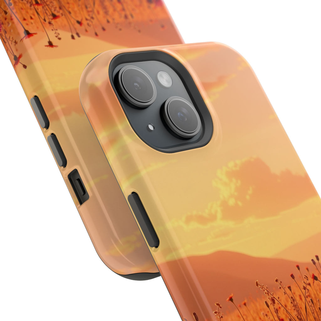 iPhone Sunset Amber And Peach Wildflower Field Soft iPhone Finish · iPhone Case