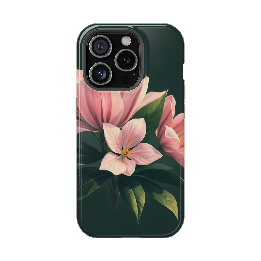 iPhone Mint And Blush Bloom Leaf Bold Modern Everyday Snap Case · iPhone Case