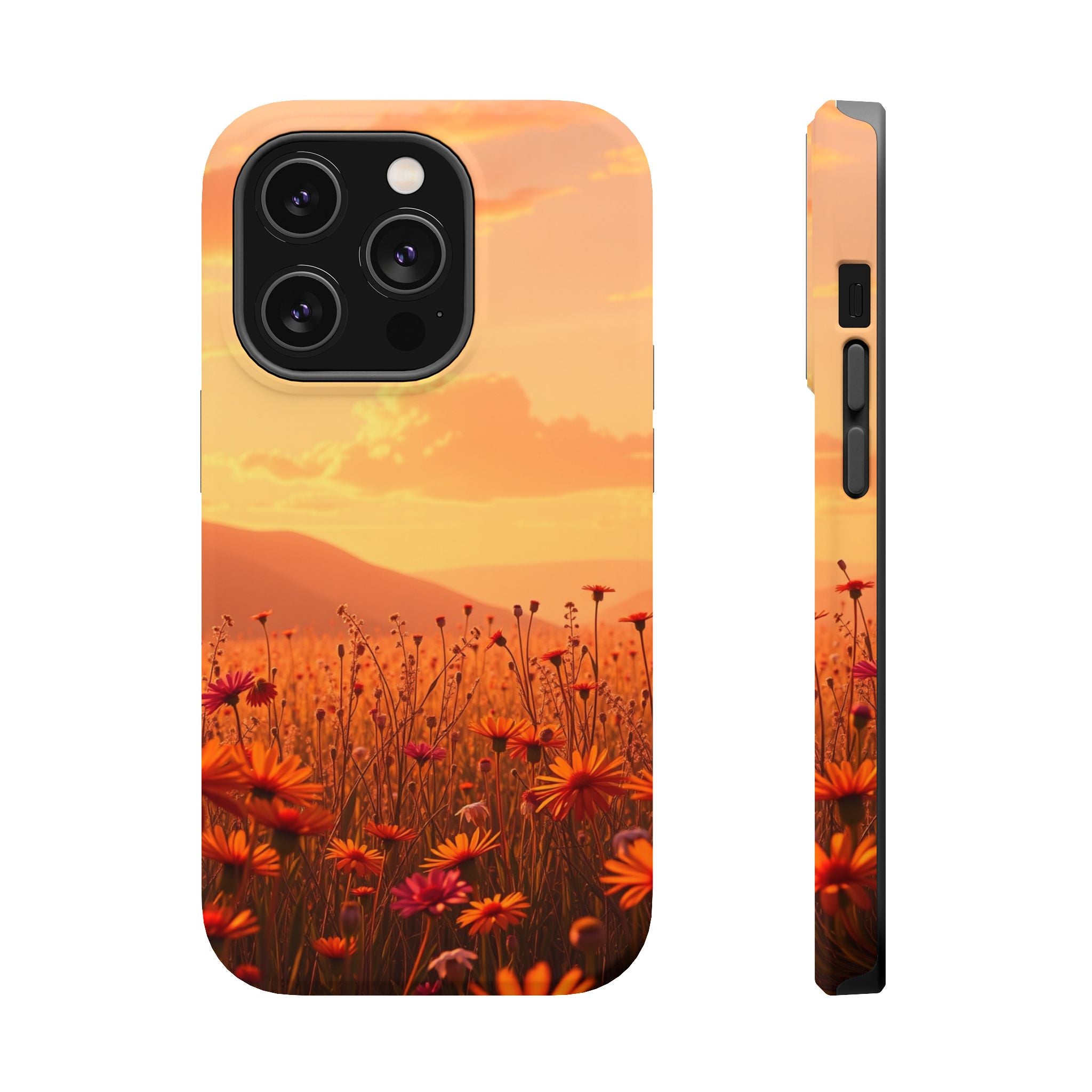 iPhone Sunset Amber And Peach Wildflower Field Soft iPhone Finish · iPhone Case