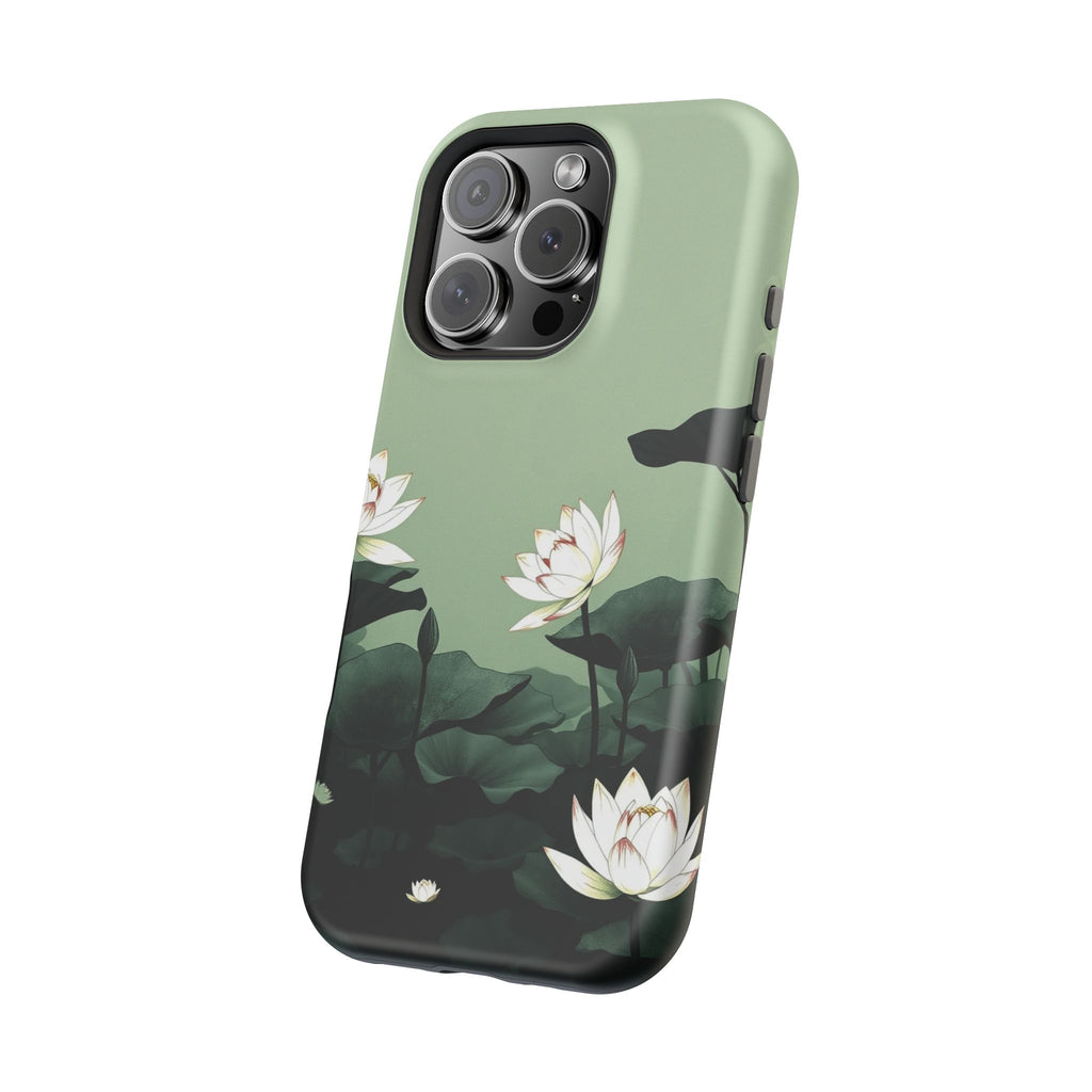 iPhone Sage And Ivory Lotus Pond Bold Modern Everyday Snap Case · iPhone Case
