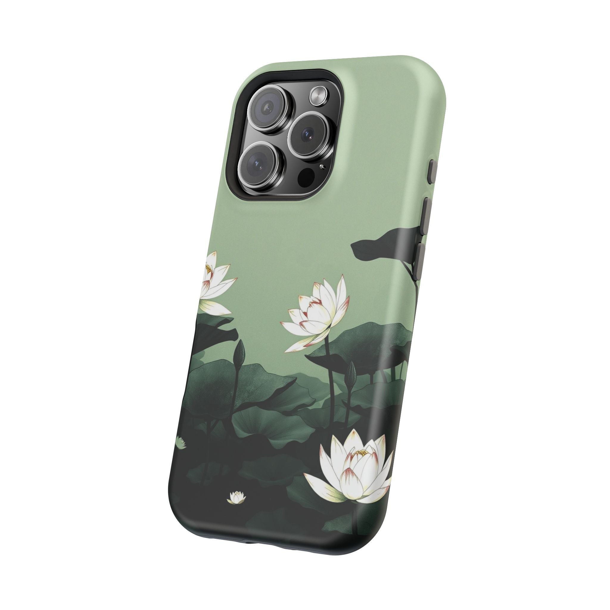 iPhone Sage And Ivory Lotus Pond Bold Modern Everyday Snap Case · iPhone Case