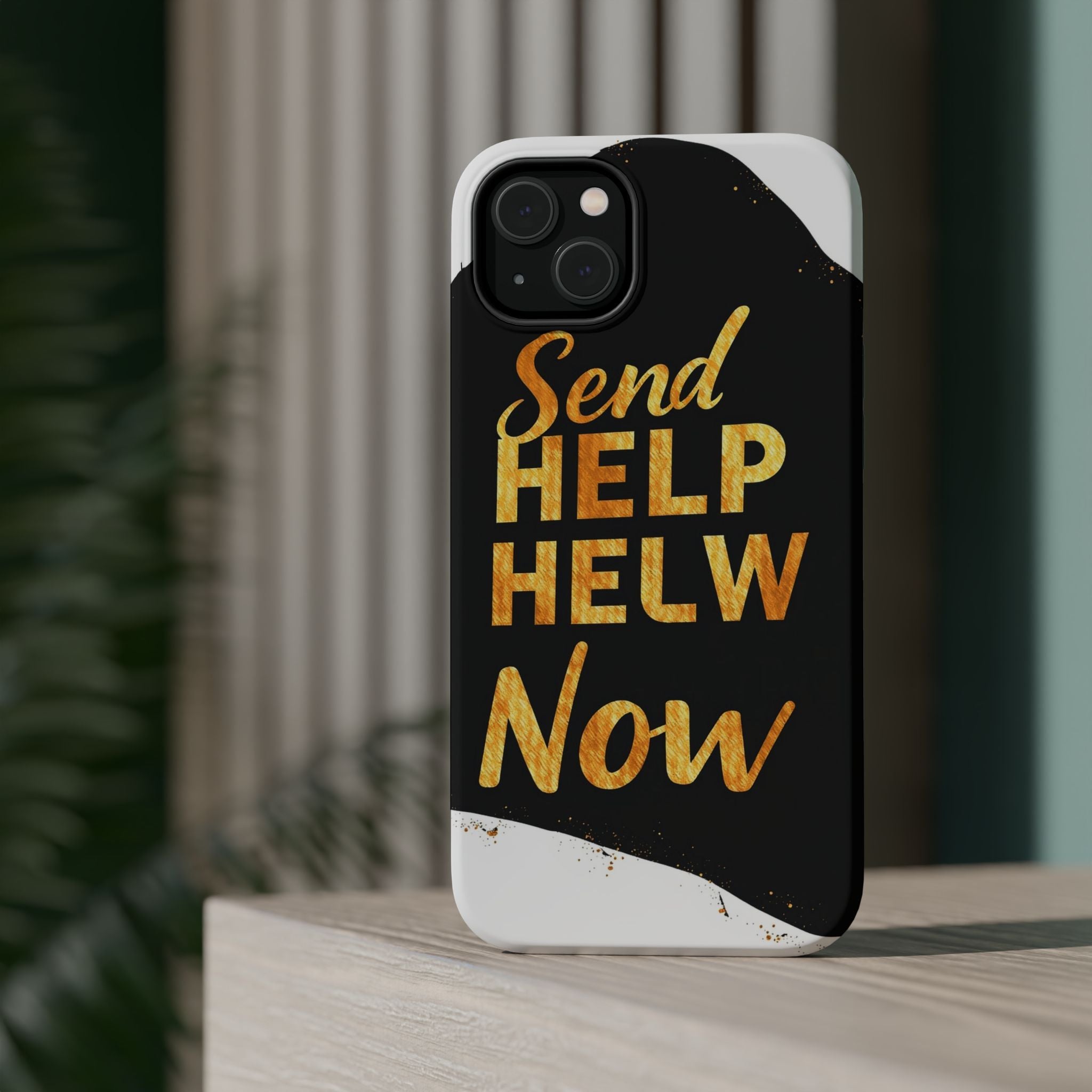 iPhone Send Help Now Enchanted Art Bold Modern Everyday Snap Case · iPhone Case