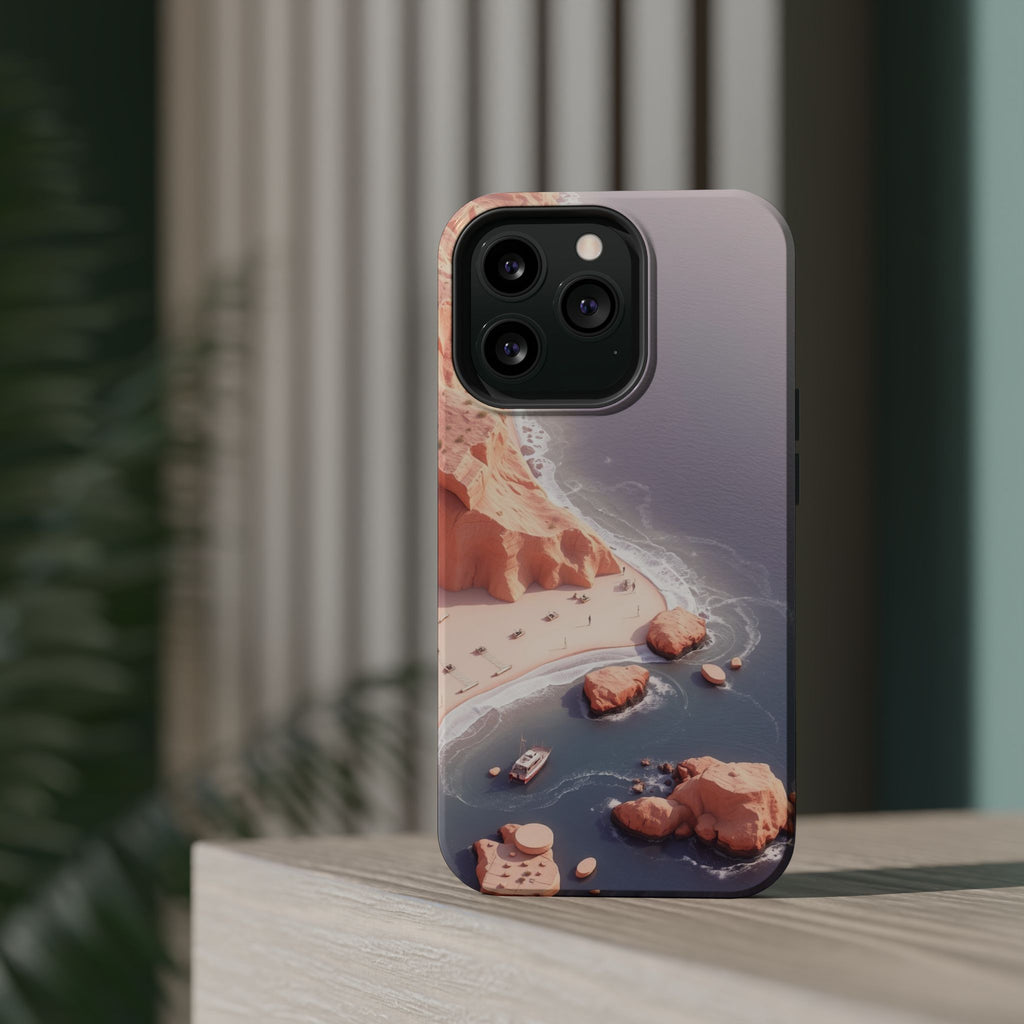 iPhone Rose Pink And Cream Shoreline Aerial Soft iPhone 17 Finish · iPhone Case