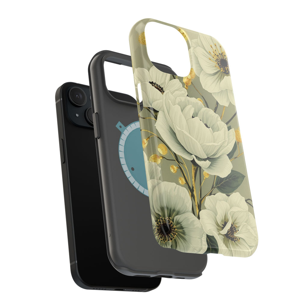iPhone Sage And Ivory Floral Ink Wash Slim Everyday iPhone 14 Designer · iPhone