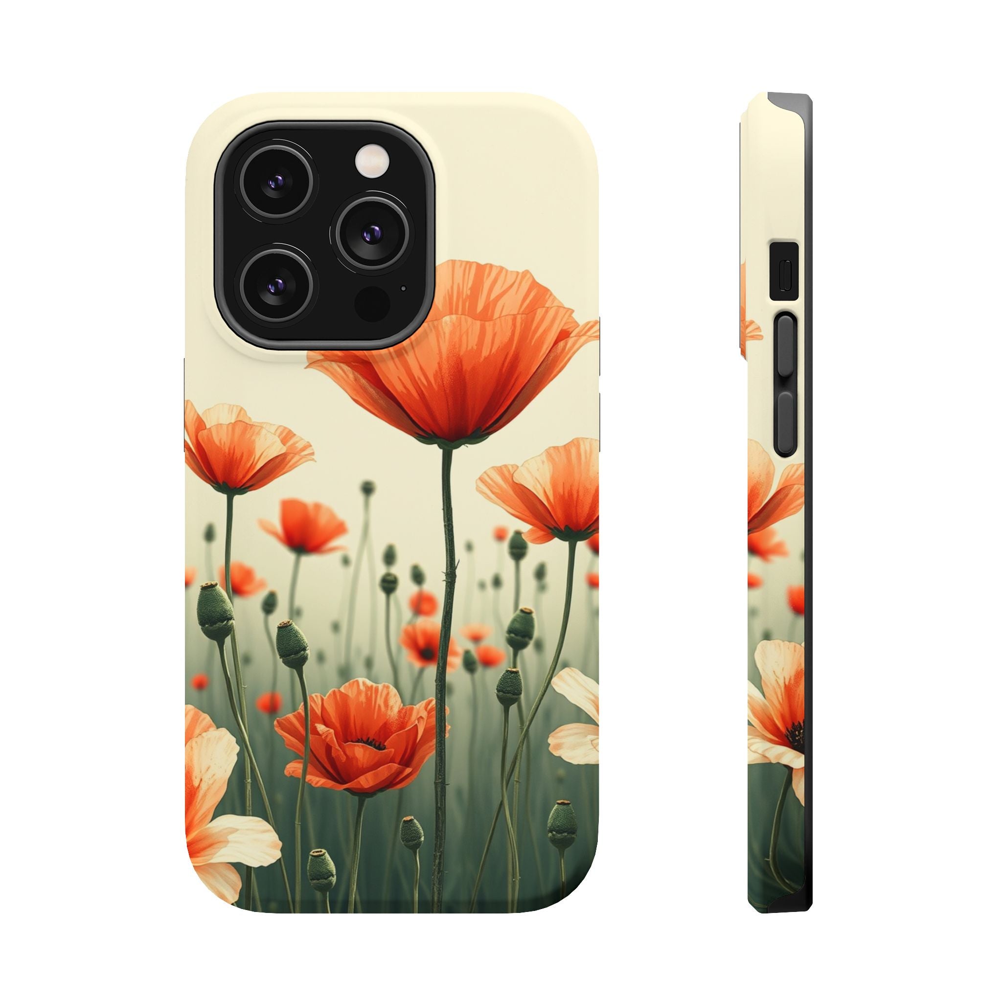 iPhone Sage And Ivory Poppy Field Bold Modern Everyday Snap Case · iPhone Case