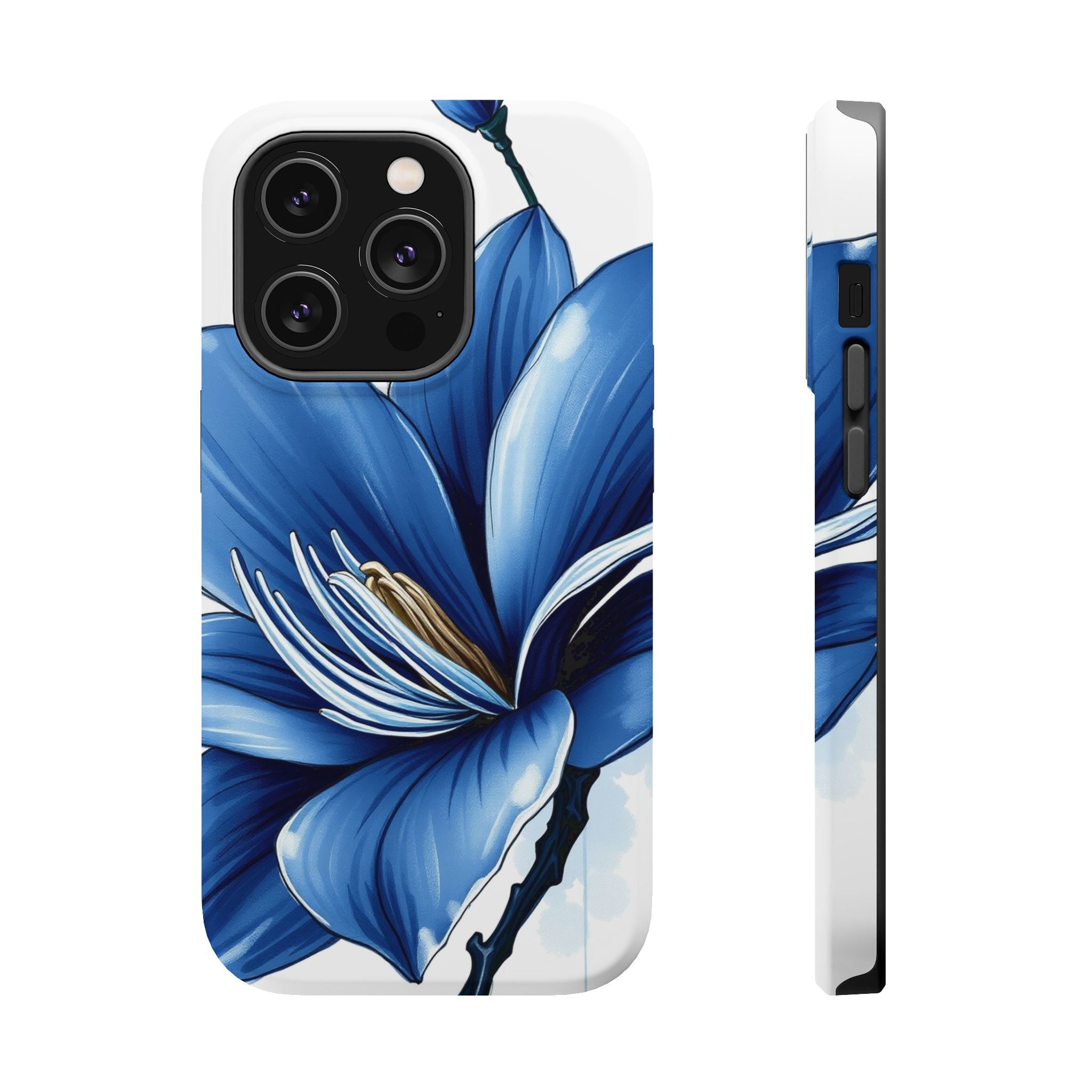 iPhone Midnight Blue And Silver Magnolia Dream Soft iPhone Finish · iPhone Case