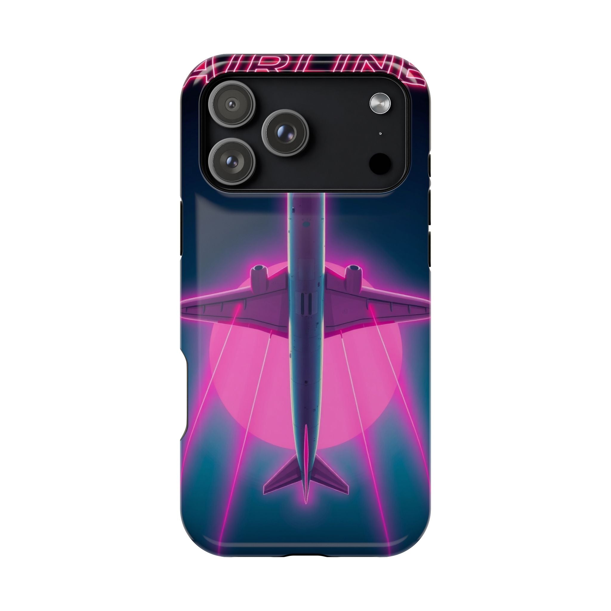 iPhone Cyan And Magenta Retro Airline Poster Slim Everyday Designer Case · iPhon