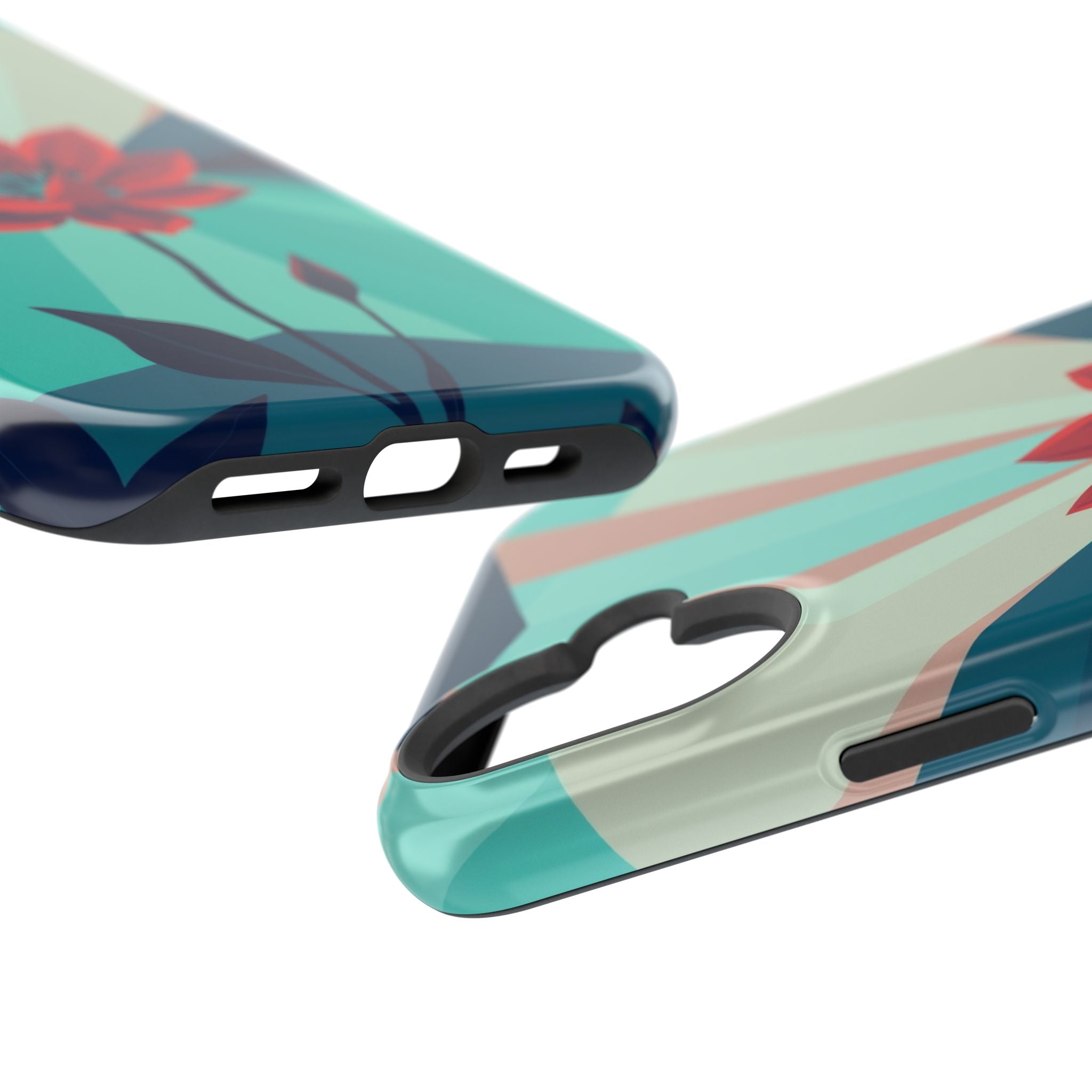 iPhone Teal And Coral Night Bloomer Slim Everyday Designer Case · iPhone Case