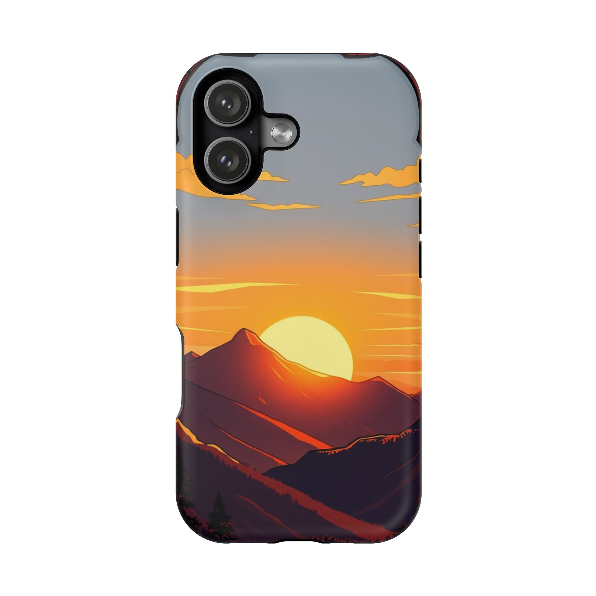iPhone Sunset Amber And Peach Mountain at Sunrise iPhone Clean Minimal · iPhone