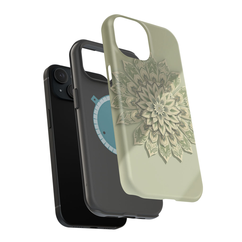iPhone Sage And Ivory Floral Mandala Slim Everyday Designer Case · iPhone Case