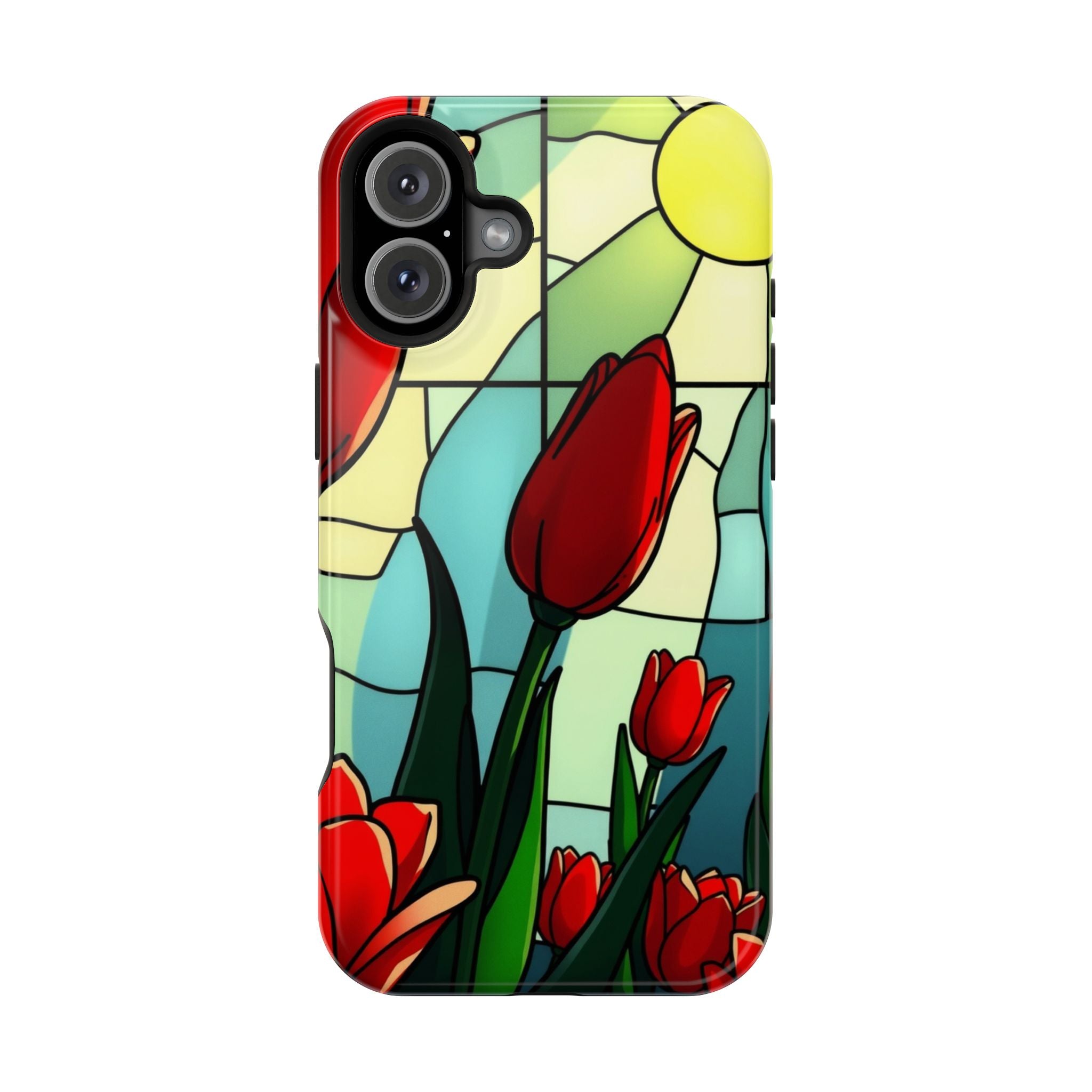 iPhone Tulip Row Stained Glass Slim Everyday Designer Case · iPhone Case