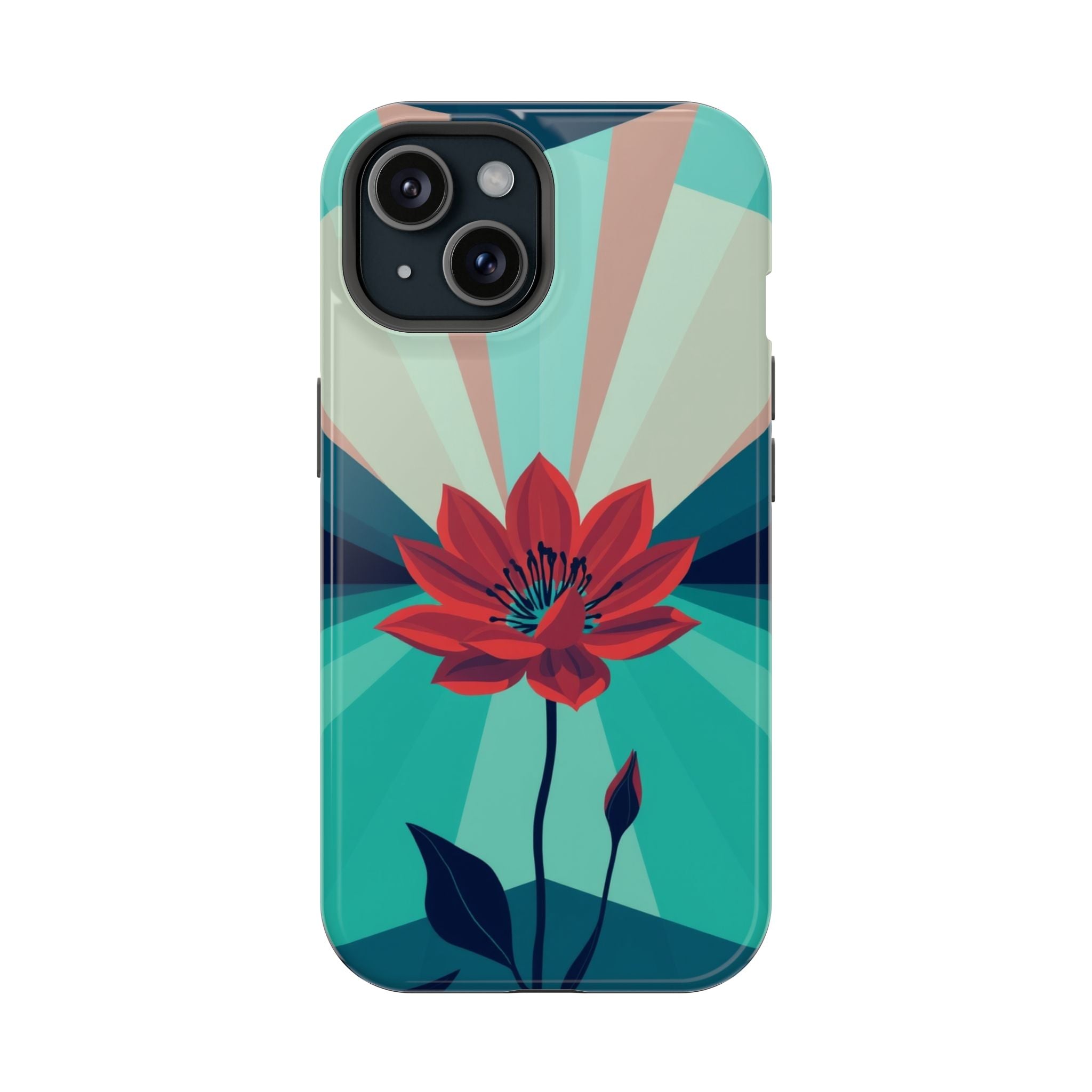 iPhone Teal And Coral Night Bloomer Slim Everyday Designer Case · iPhone Case