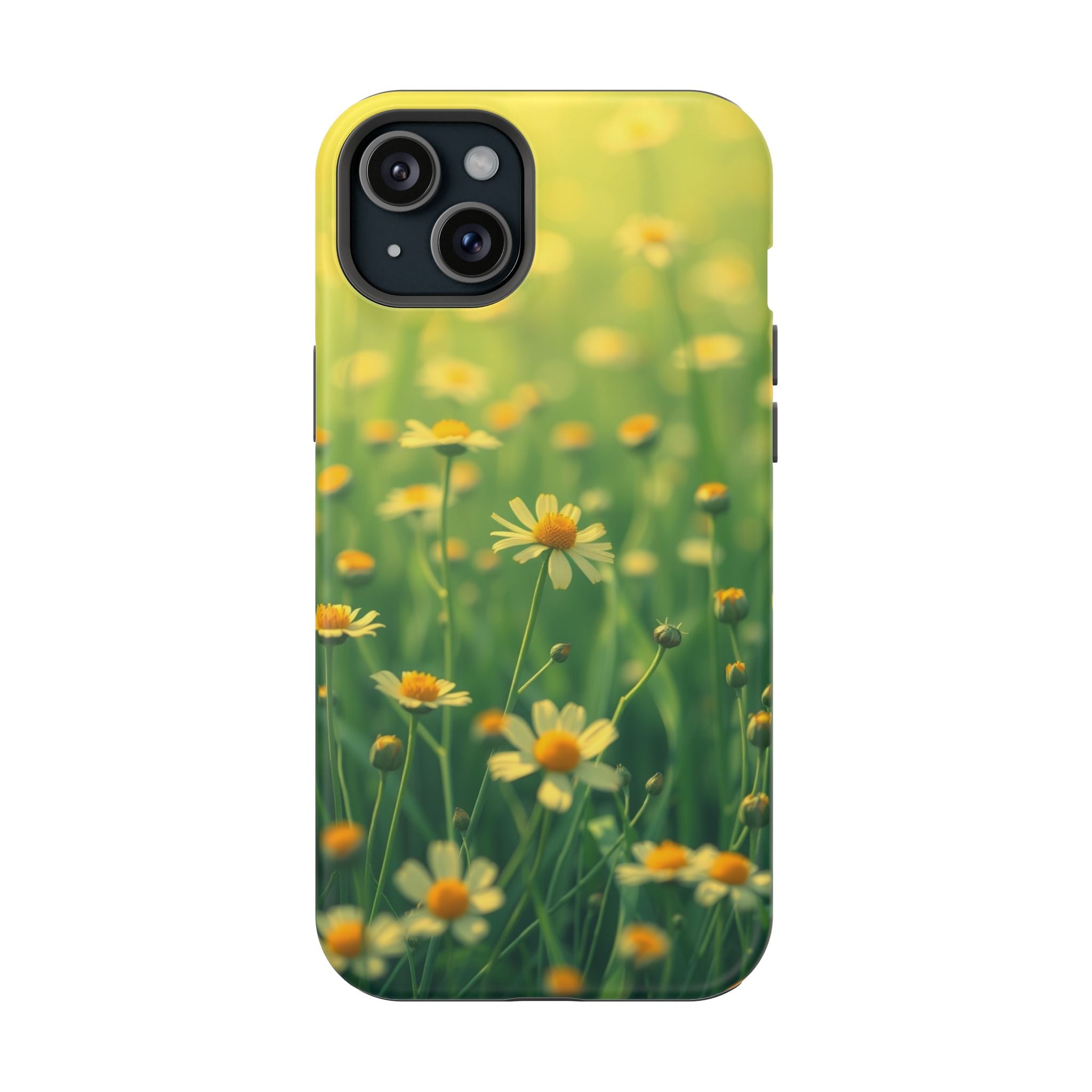 iPhone Emerald Green And Gold Wildflower Field Soft Finish Everyday · iPhone Cas