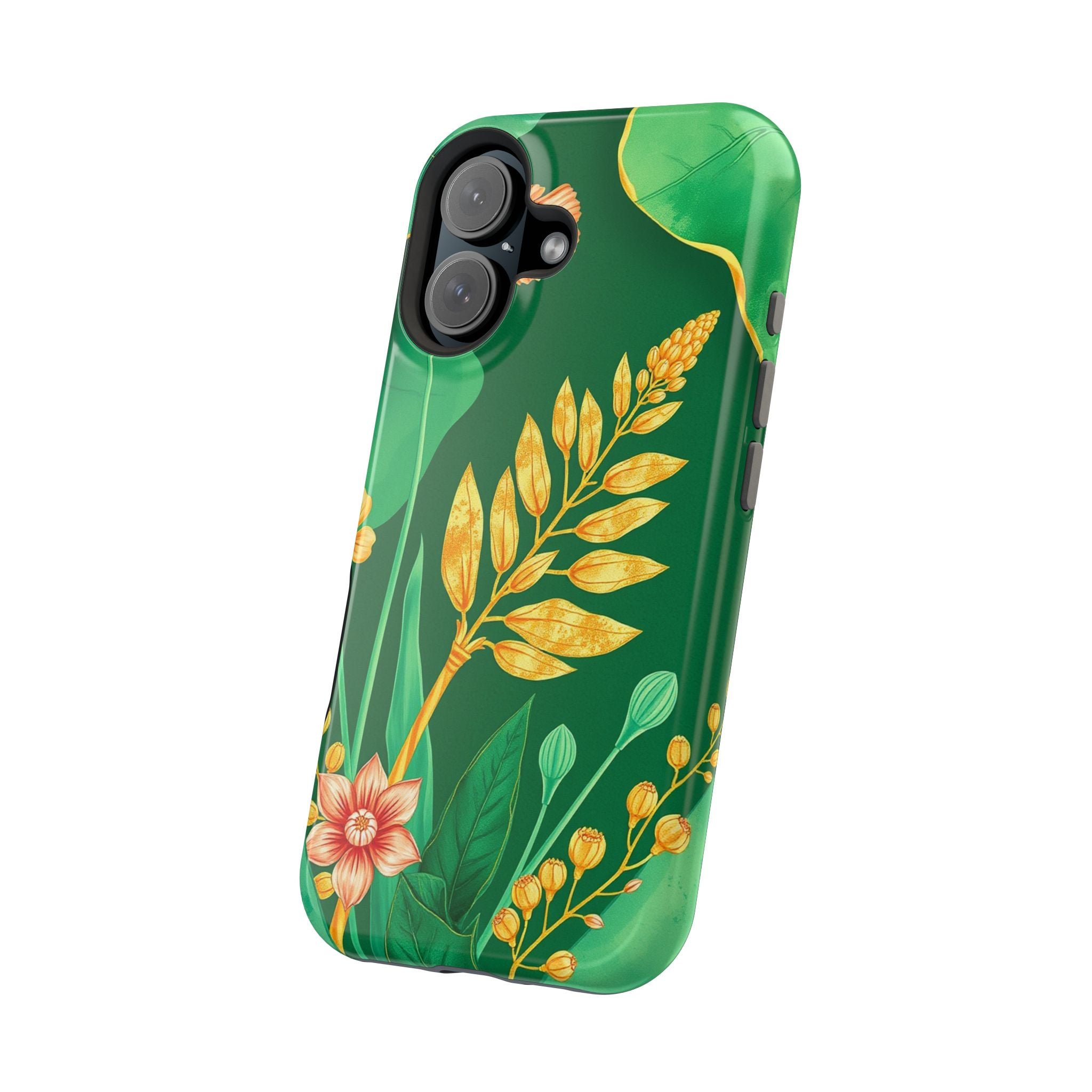 iPhone Emerald Green And Gold Botanical Illustration Ga Slim Snap Case · iPhone