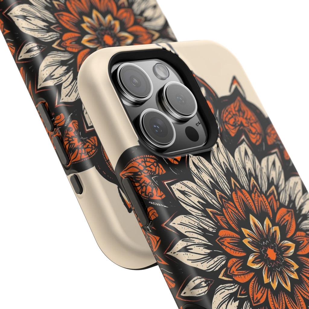 iPhone Burnt Orange And Sand Floral Mandala Slim Snap Cas Carry Case · iPhone Ca
