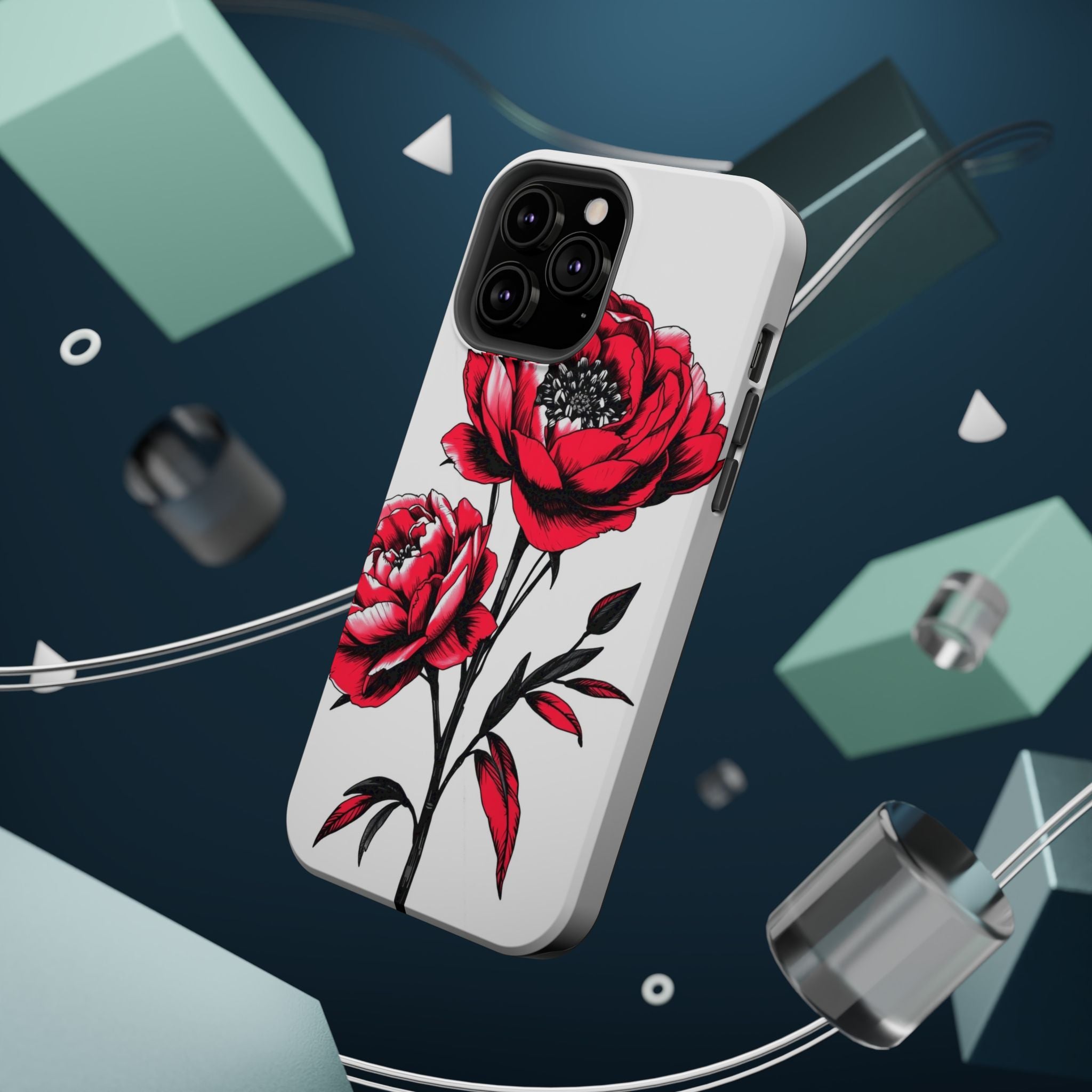 iPhone Vibrant Peony Bouquet Design Slim Everyday Designer Case · iPhone Case