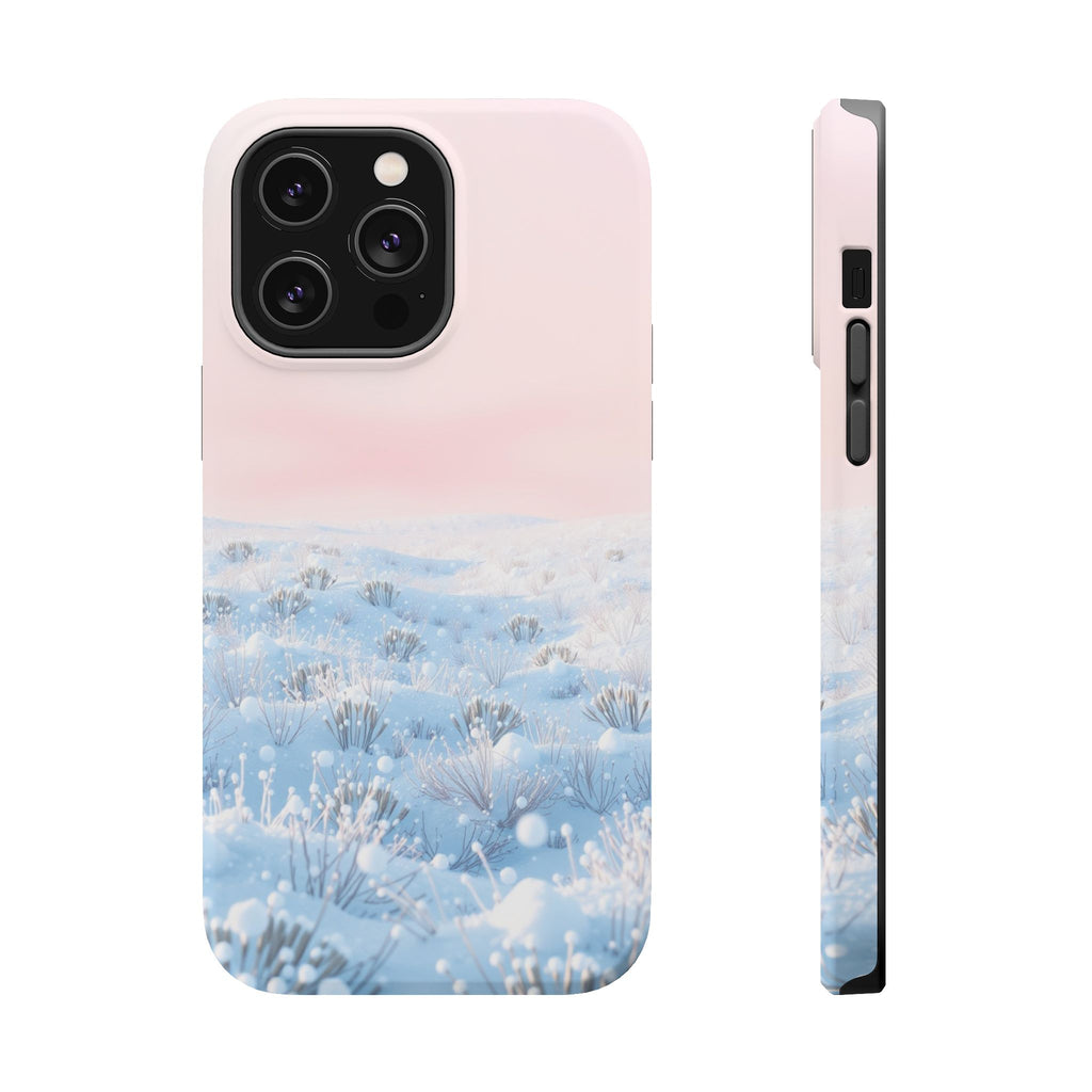 iPhone Mint And Blush Snow Field Bold Modern Everyday Snap Case · iPhone Case