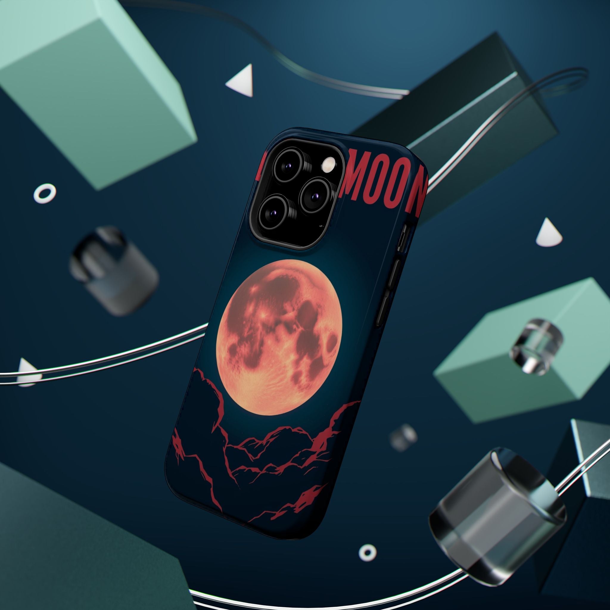iPhone Blood Moon Rise Vintage Retro Poster Slim Everyday Designer Case · iPhone
