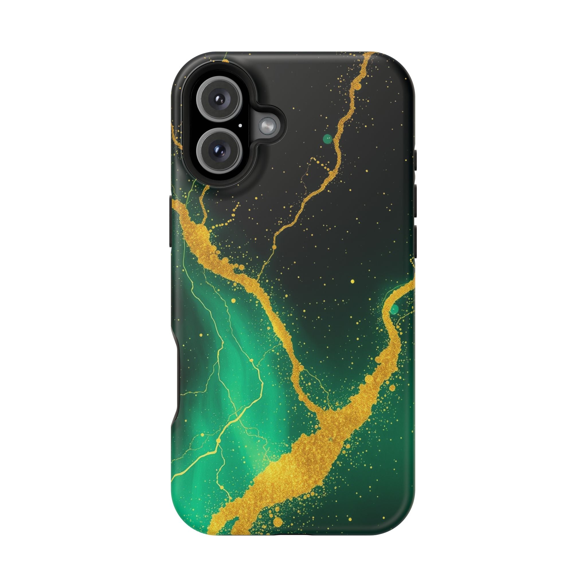 iPhone Emerald Green And Gold Petal Storm Slim iPhone Everyday Designer · iPhone