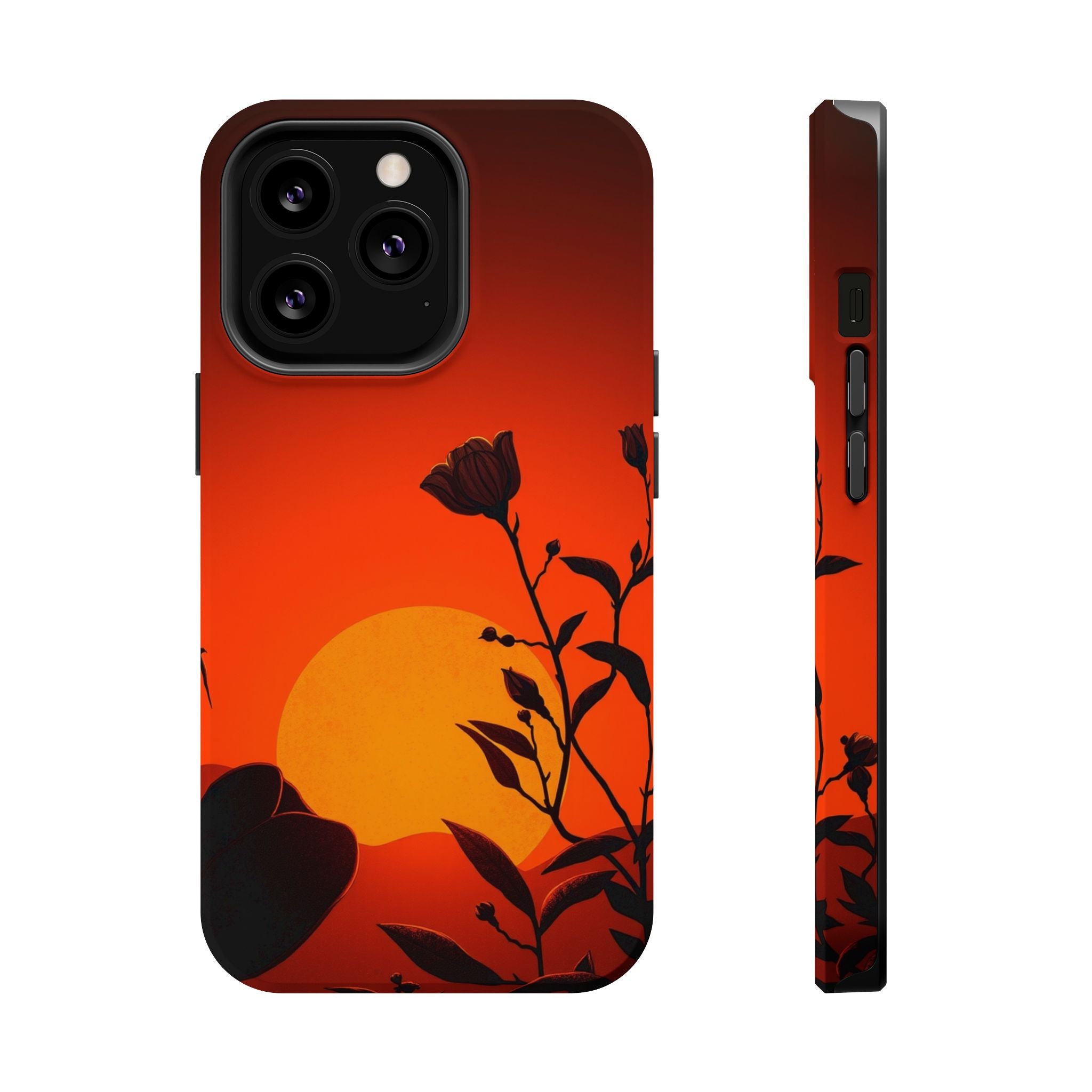 iPhone Bloom and Leaf Dark Gothic Ink Slim Everyday Designer Case · iPhone Case