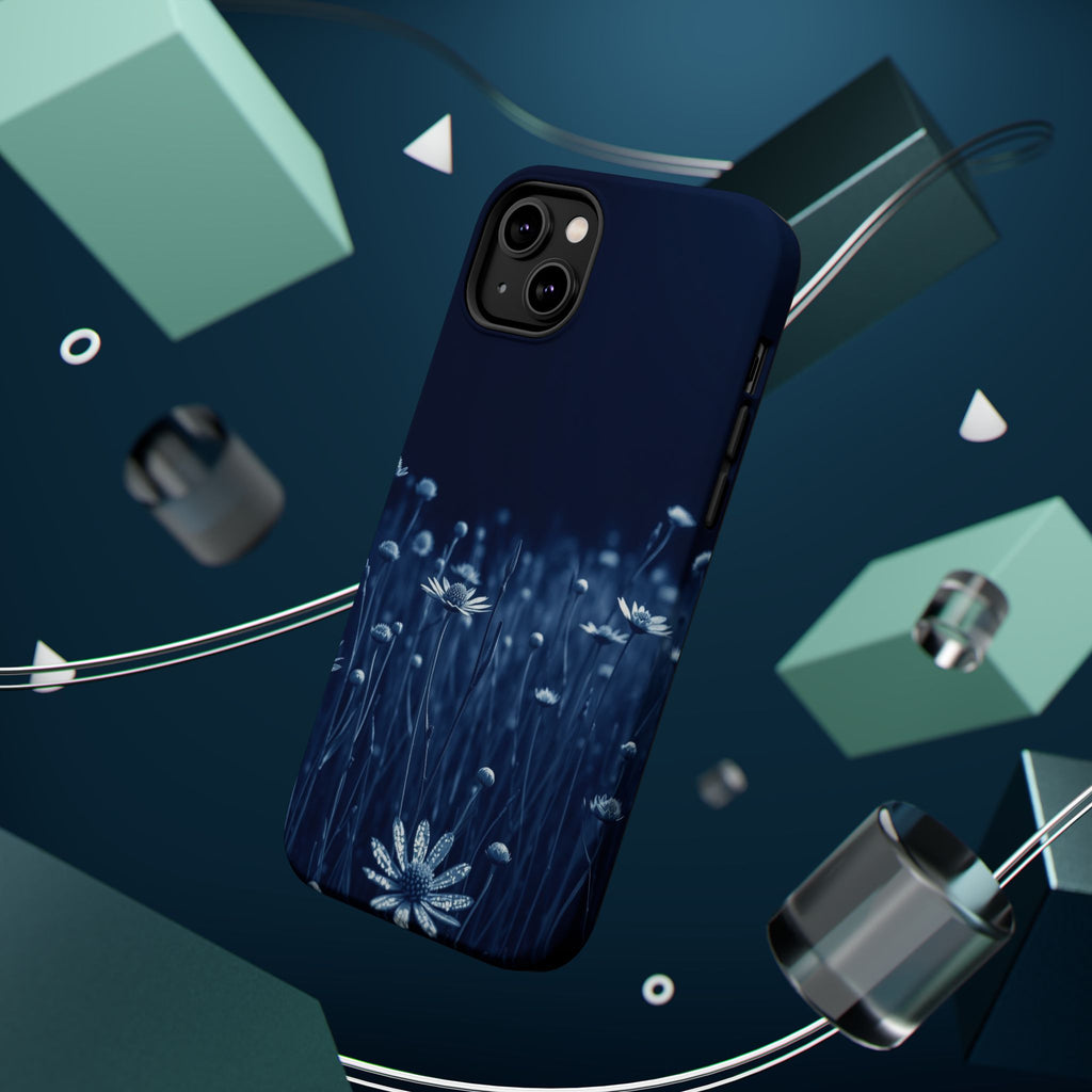iPhone Midnight Blue And Silver Wildflower Field Clean iPhone Minimal · iPhone C