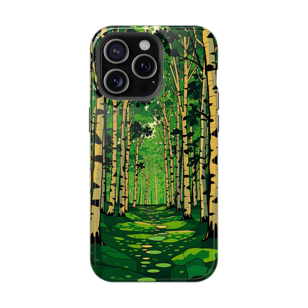 iPhone Emerald Green And Gold Birch Grove Slim iPhone Everyday Designer · iPhone