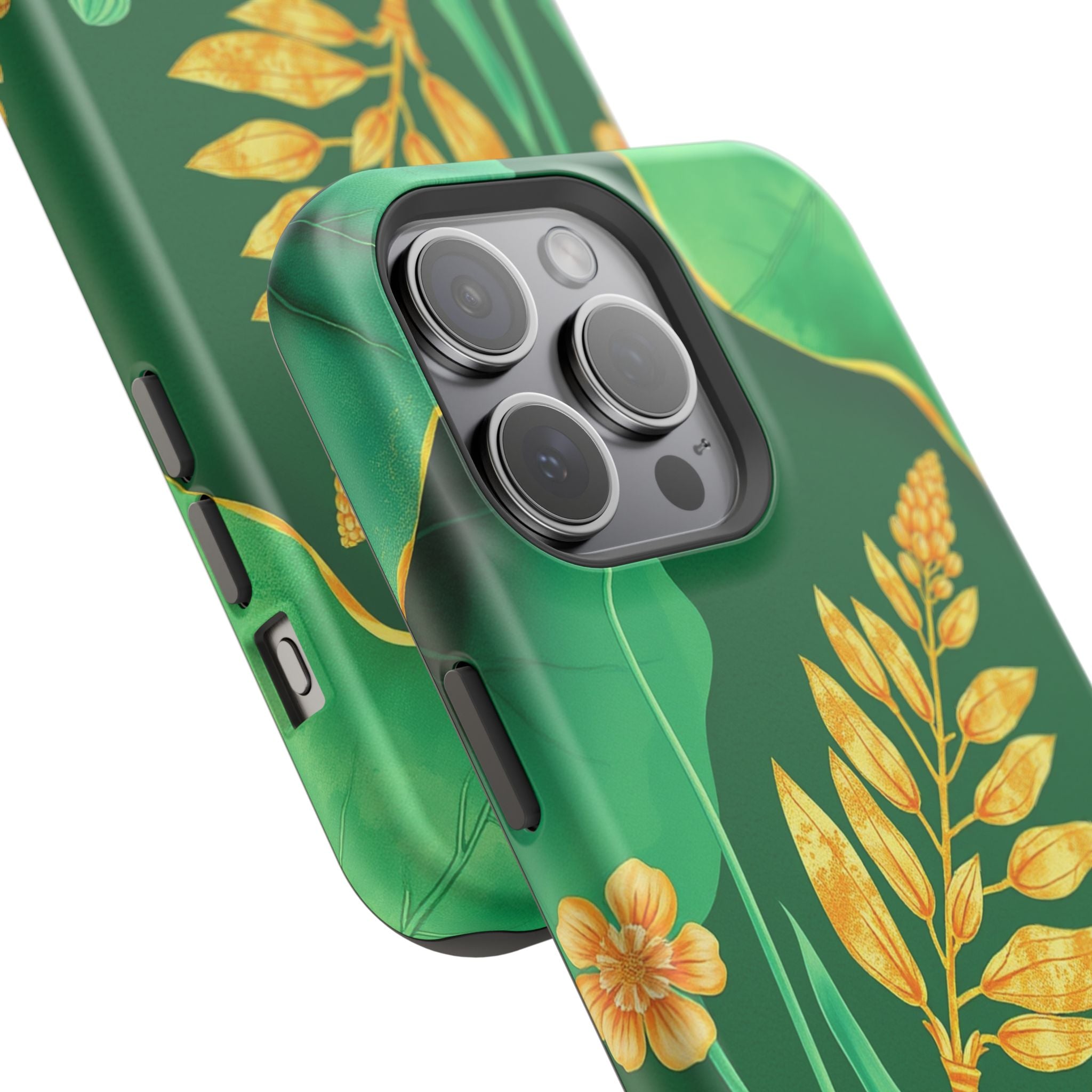 iPhone Emerald Green And Gold Botanical Illustration Ga Slim Snap Case · iPhone