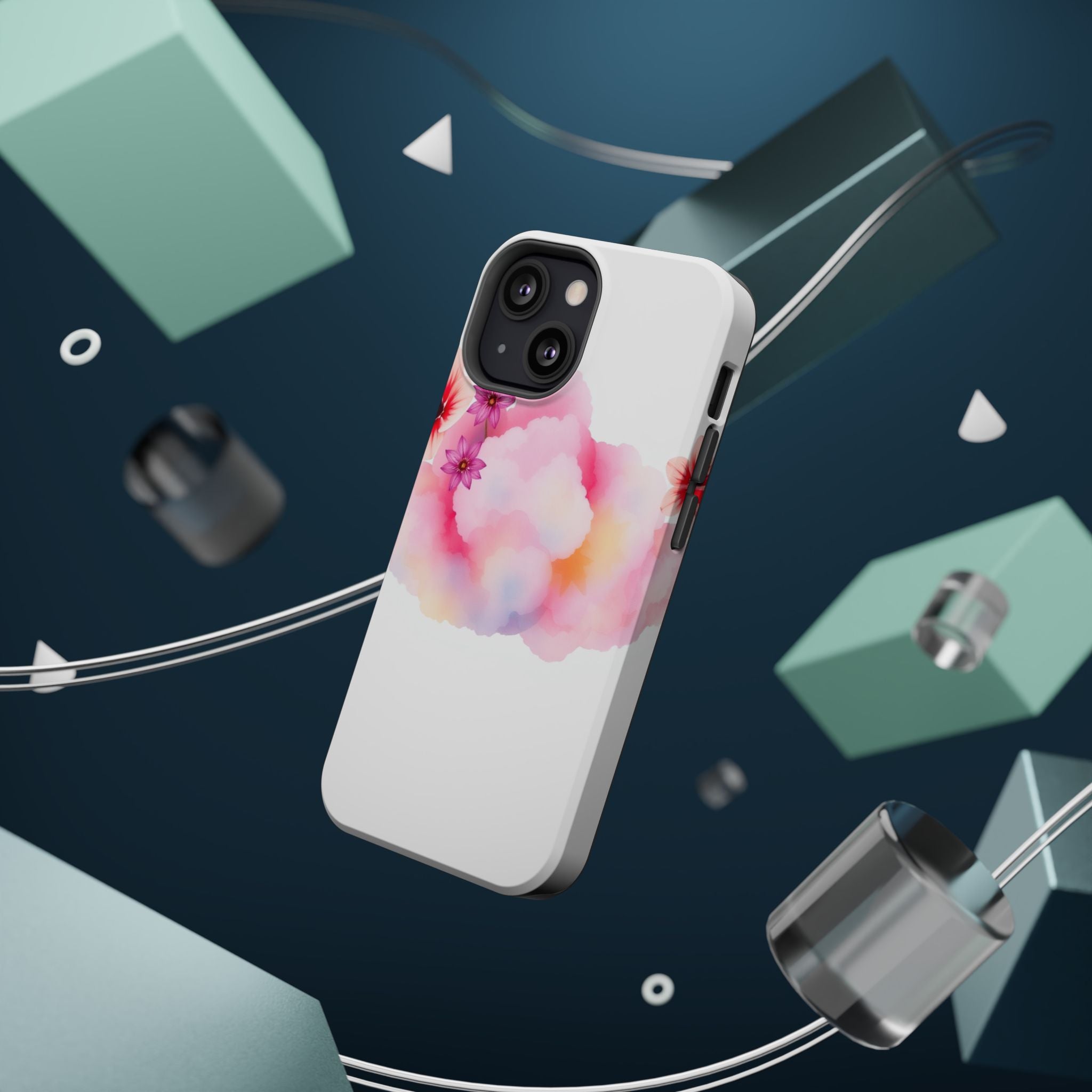 iPhone Pastel Floral Cloud Vibrant Watercolor Carry Case Slim Snap Case · iPhone