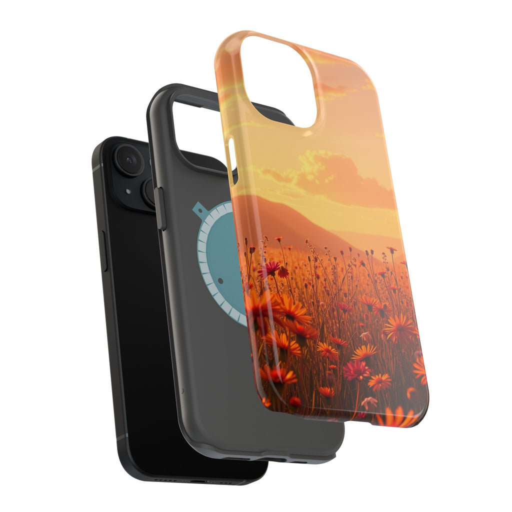 iPhone Sunset Amber And Peach Wildflower Field Soft iPhone Finish · iPhone Case