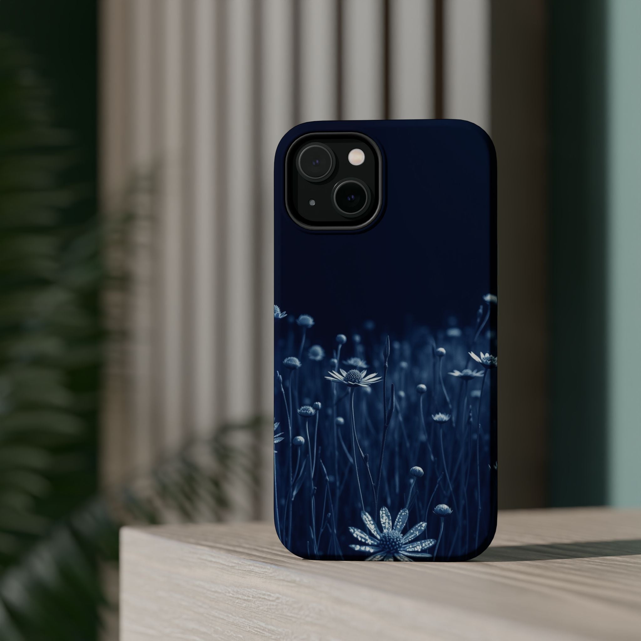 iPhone Midnight Blue And Silver Wildflower Field Clean iPhone Minimal · iPhone C