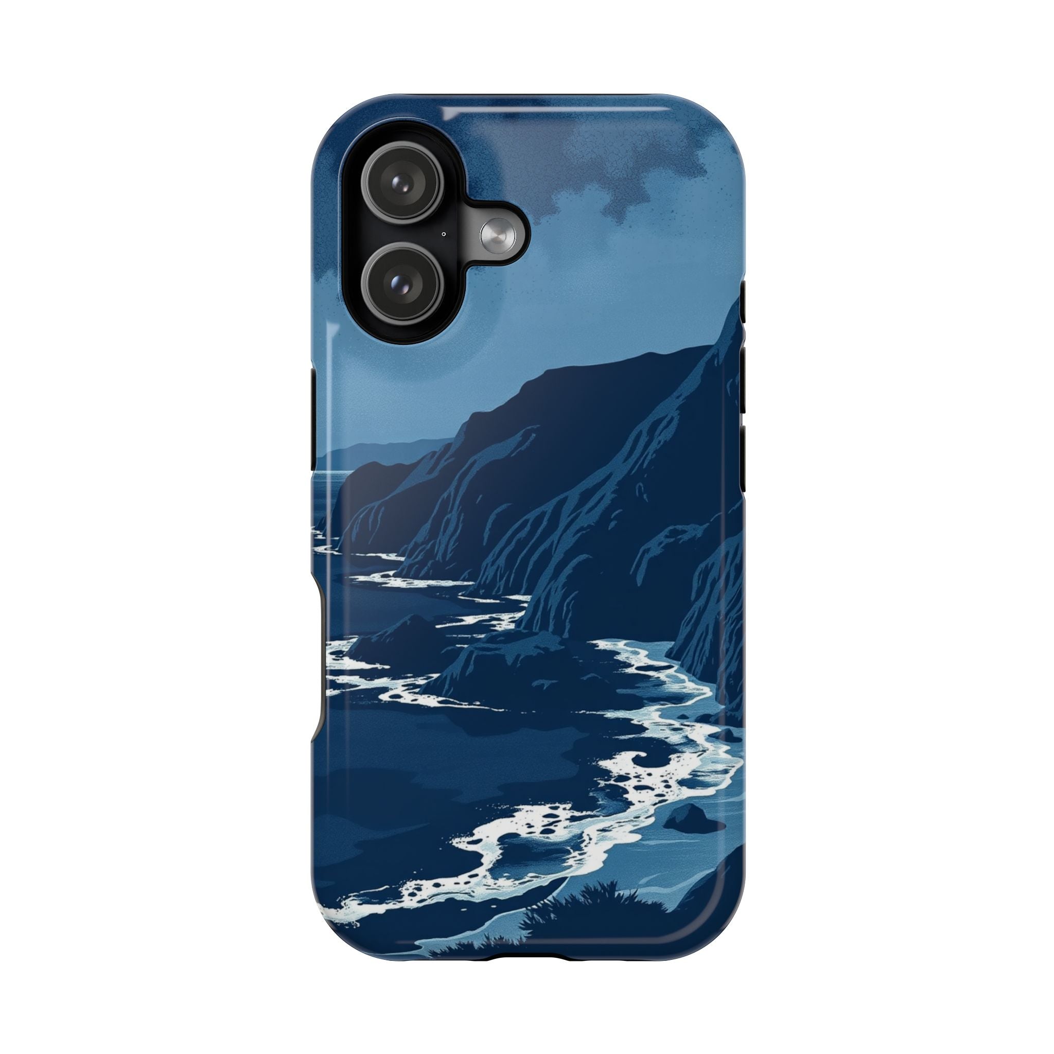 iPhone Midnight Blue And Silver Hibiscus Coast Carry Case Slim Snap Case · iPhon
