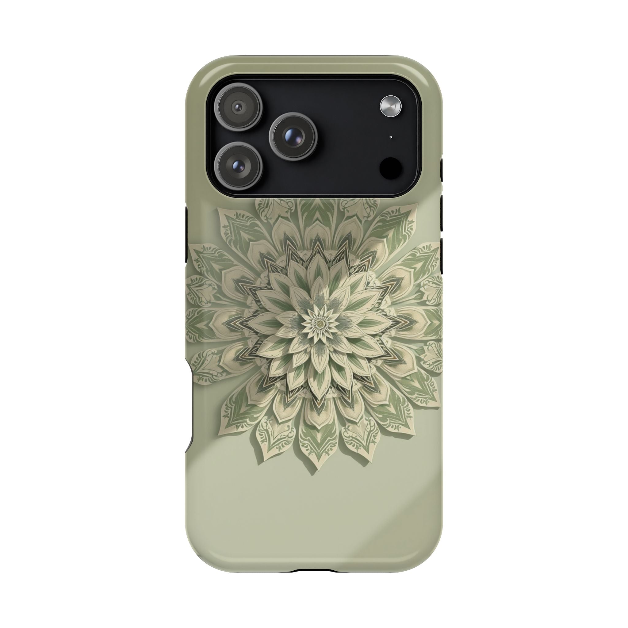 iPhone Sage And Ivory Floral Mandala Slim Everyday Designer Case · iPhone Case