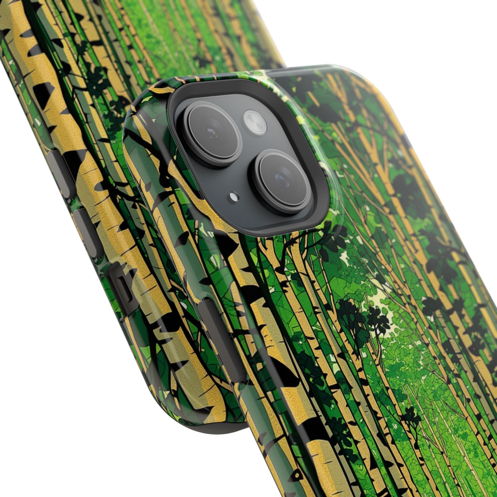 iPhone Emerald Green And Gold Birch Grove Slim iPhone Everyday Designer · iPhone