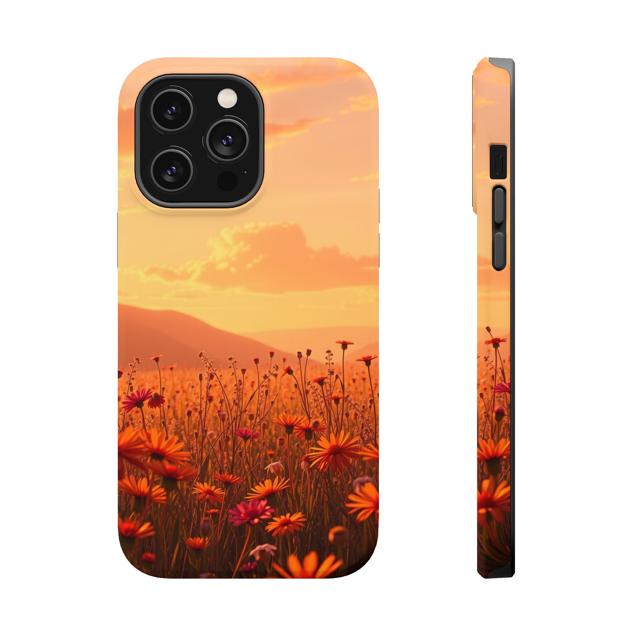 iPhone Sunset Amber And Peach Wildflower Field Soft iPhone Finish · iPhone Case
