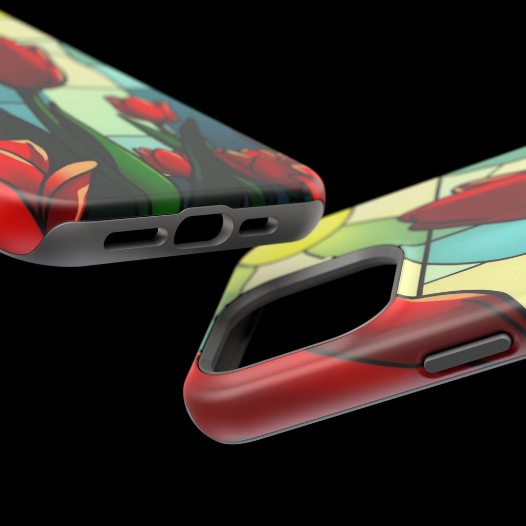 iPhone Tulip Row Stained Glass Slim Everyday Designer Case · iPhone Case