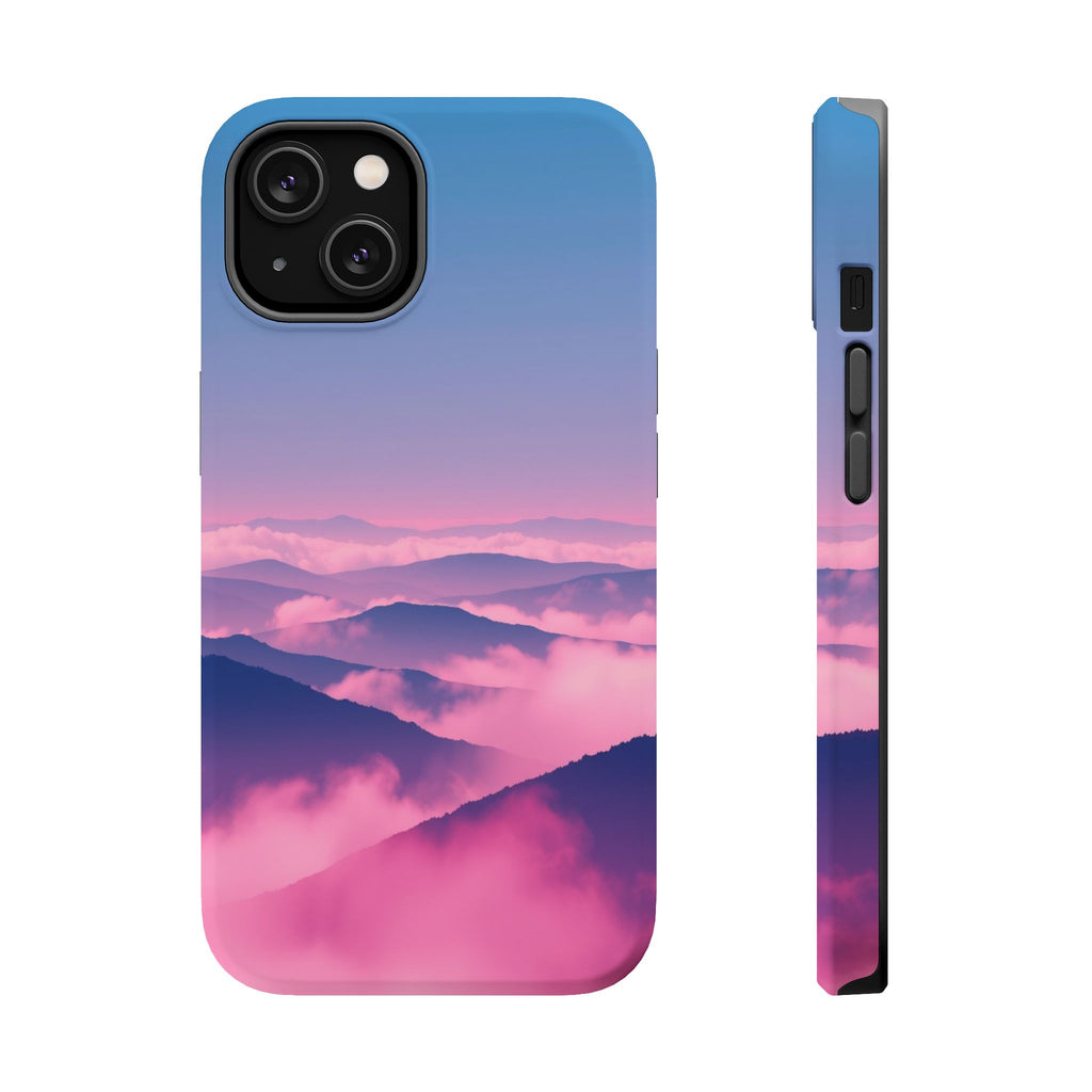 iPhone Dreamy Fog Rolling Over Hills Design Soft iPhone 19 Finish · iPhone Case