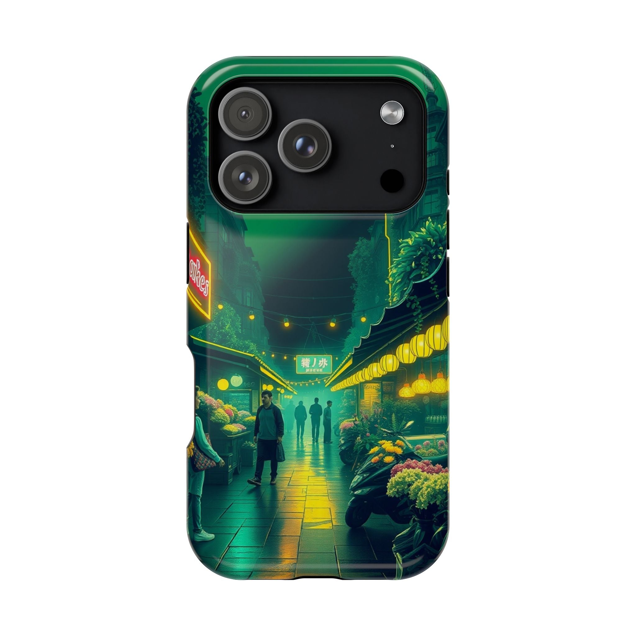 iPhone Flower Market Neon Cyberpunk Slim Everyday Designer Case · iPhone Case