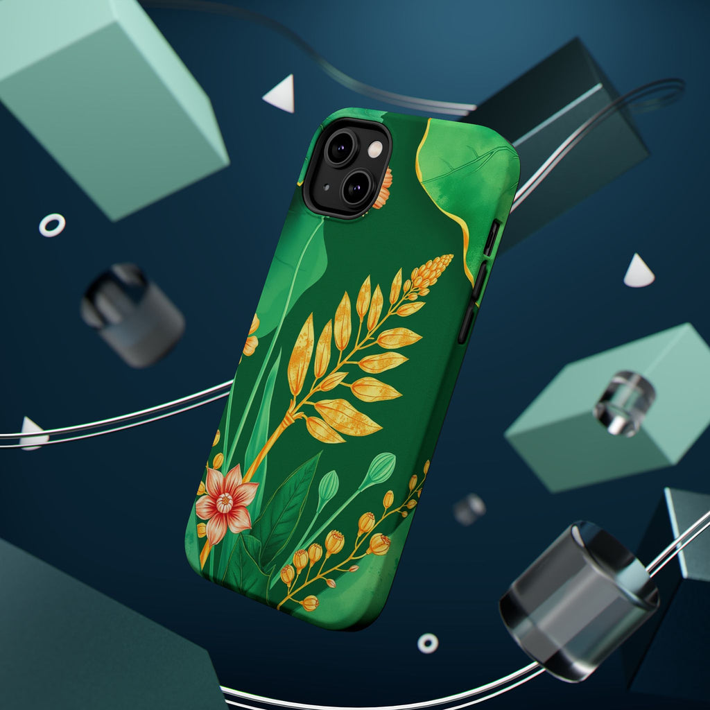 iPhone Emerald Green And Gold Botanical Illustration Ga Slim Snap Case · iPhone